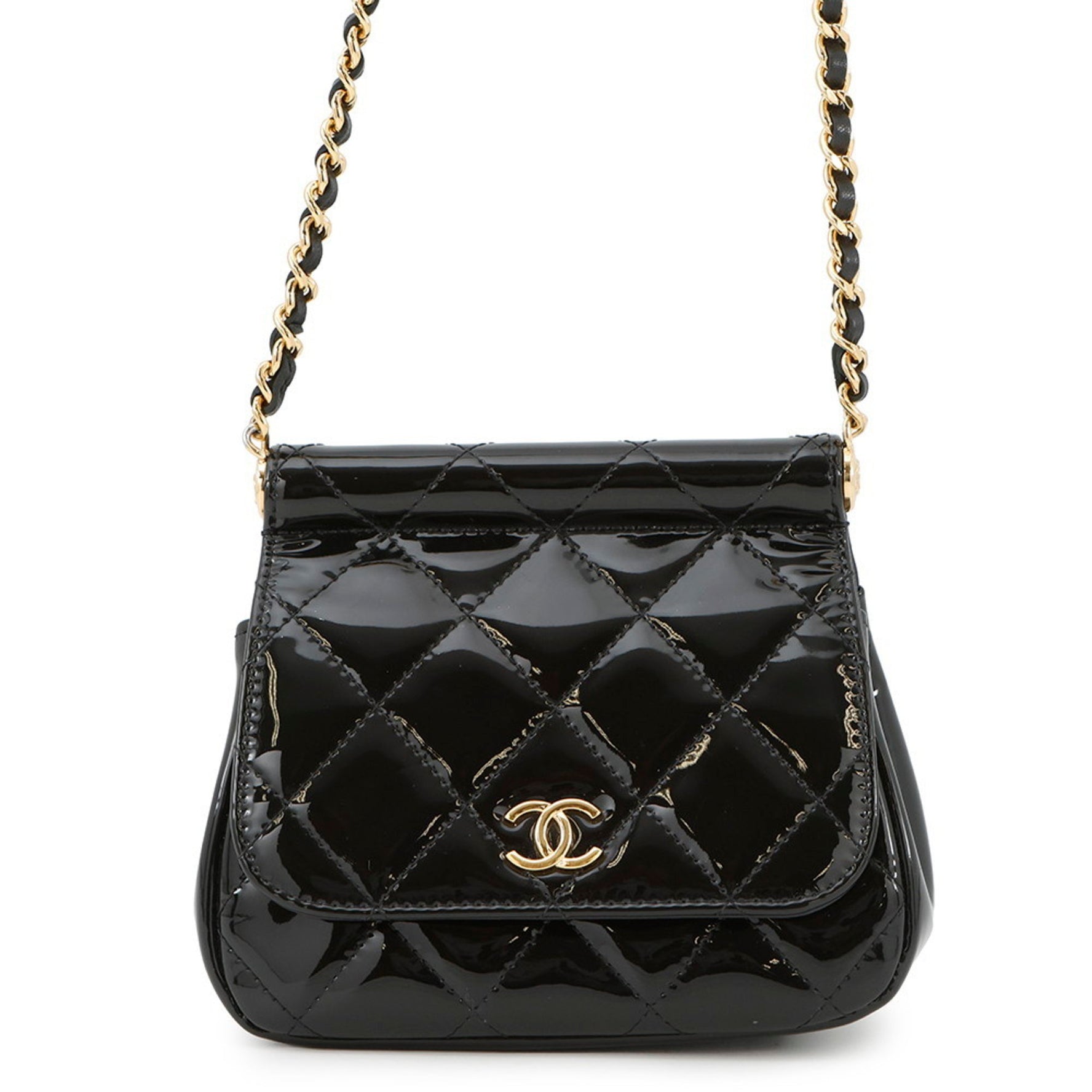 Chanel Chain Shoulder Bag Matelasse Coco Mark Mini Enamel