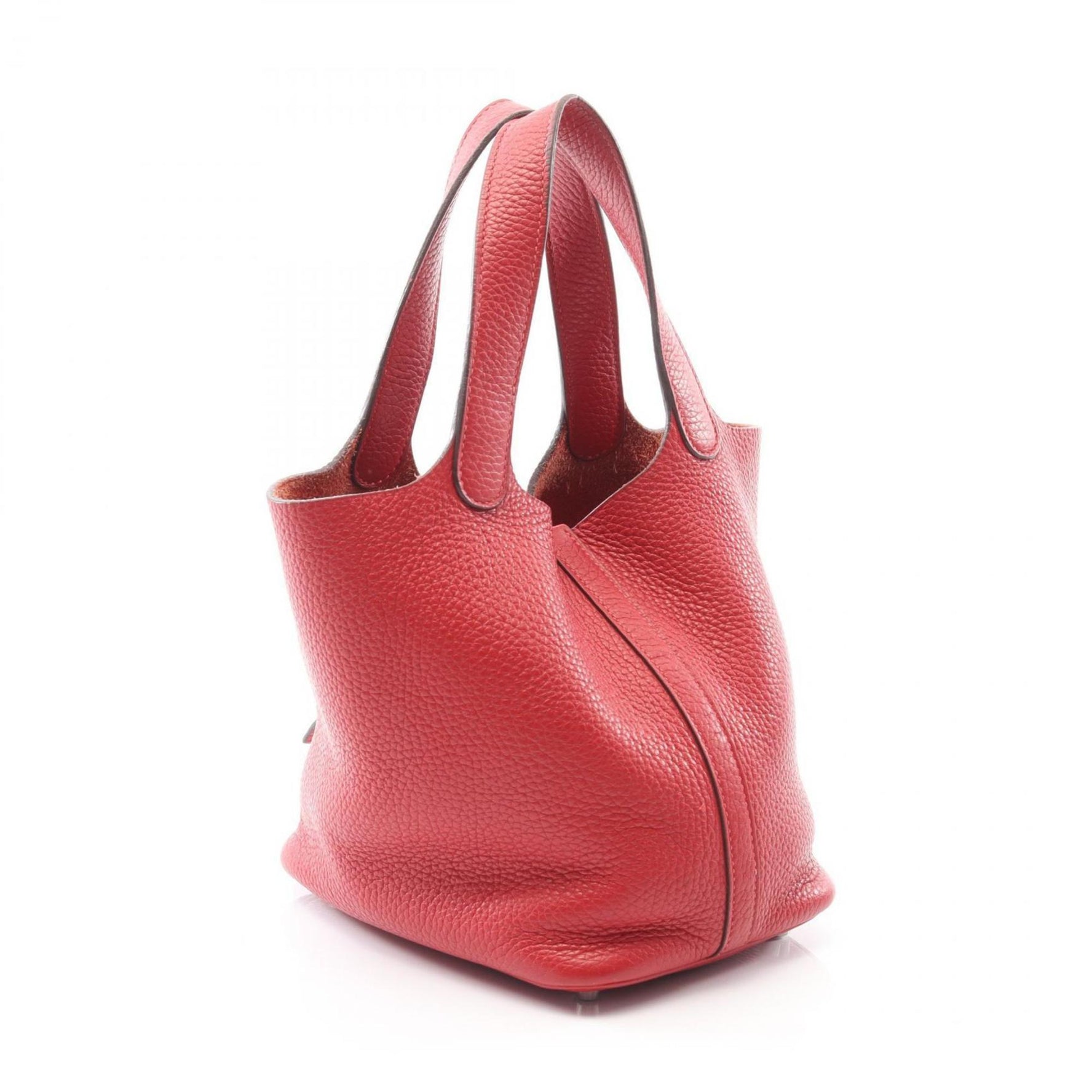 Hermes Hermès Picotin Lock PM handbag in Taurillon Clemence leather, red.