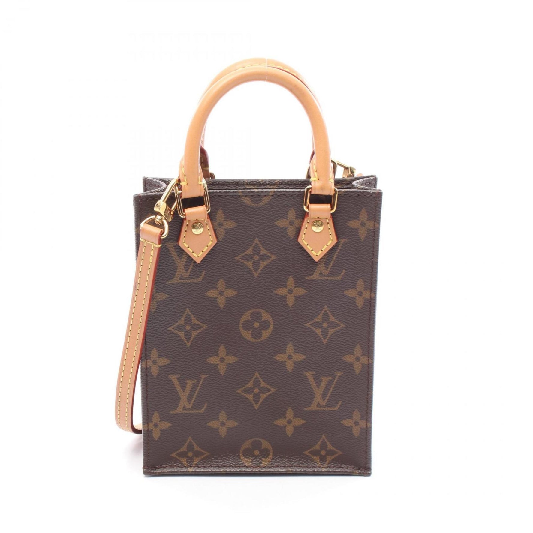 Louis Vuitton Petite Sac Plat Monogram Handbag, Coated Canvas and Leather