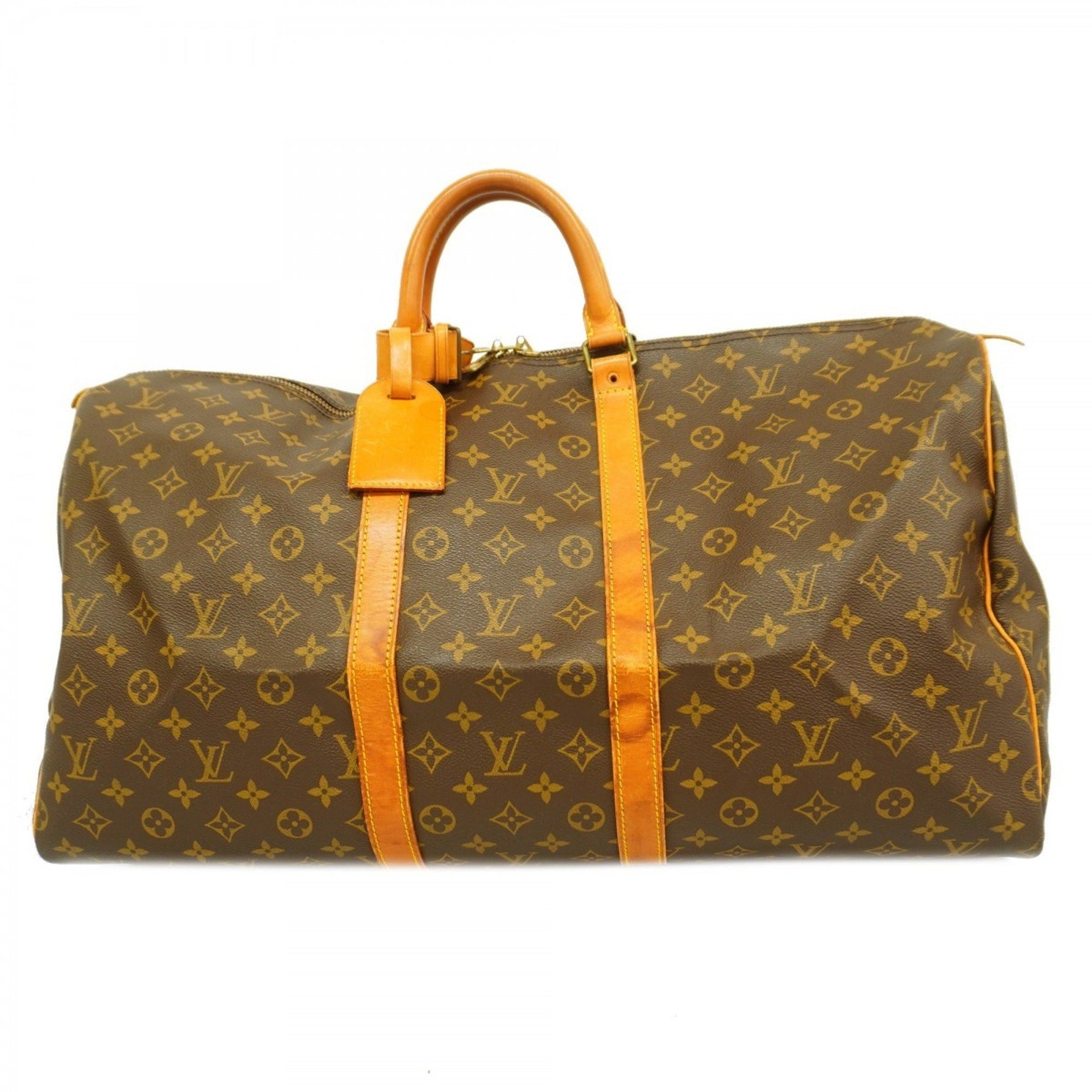 Louis Vuitton Monogram Keepall 55 Boston Bag M41424 Brown Men's and Women's