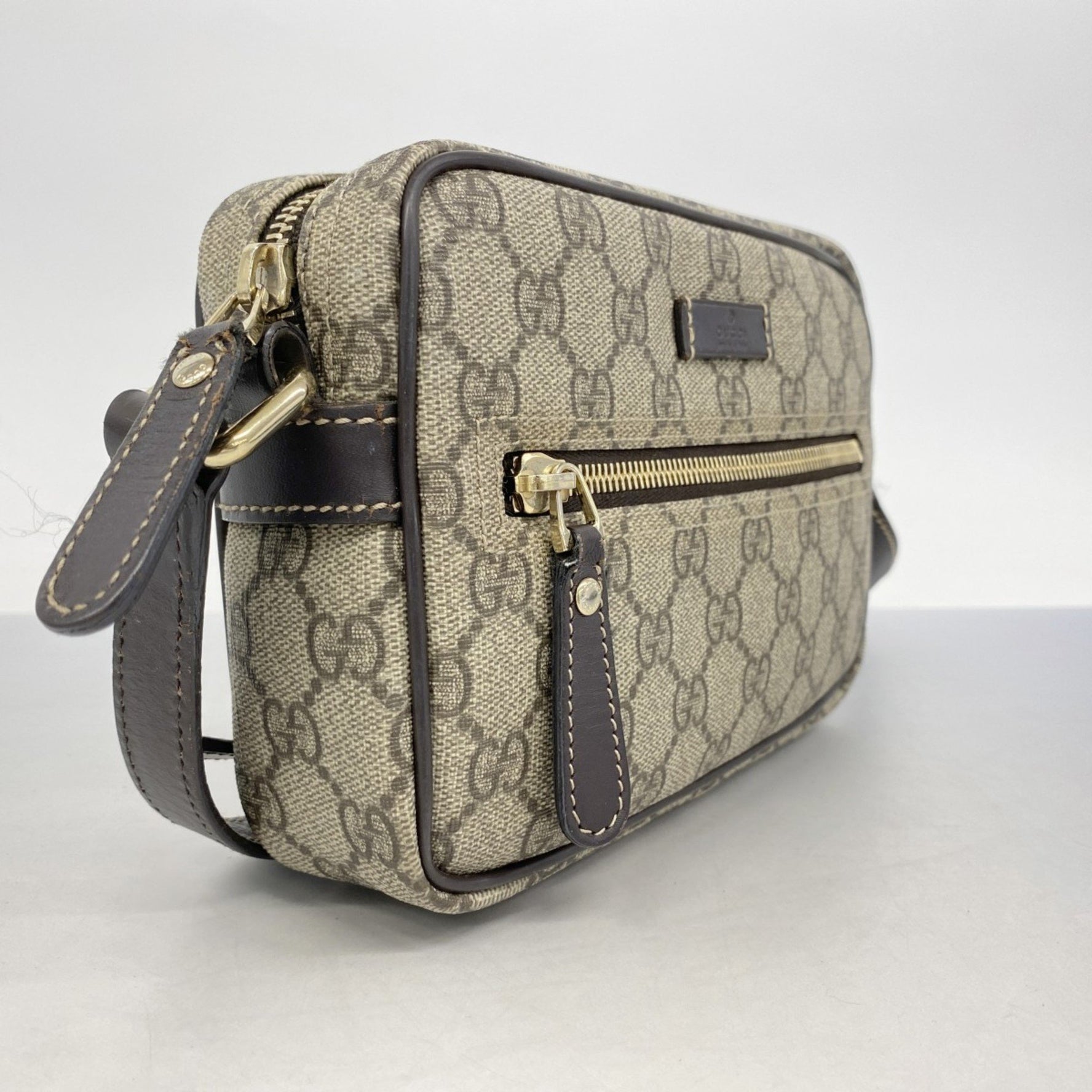 Gucci GG Supreme Shoulder Bag Champagne
