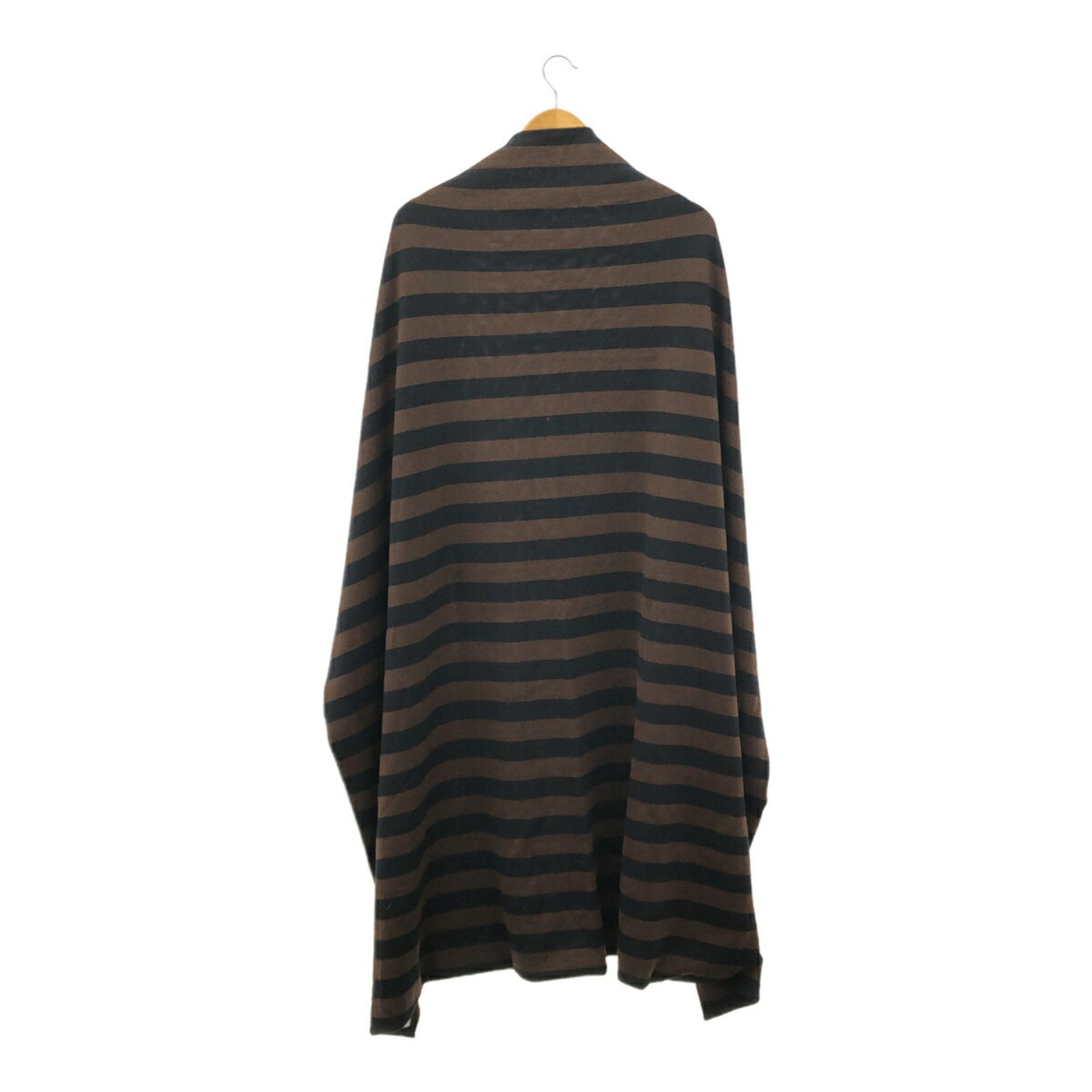 FENDI Large Stole/Scarf, Brown/Black Wool with Stripes, Mikunigaoka Store
