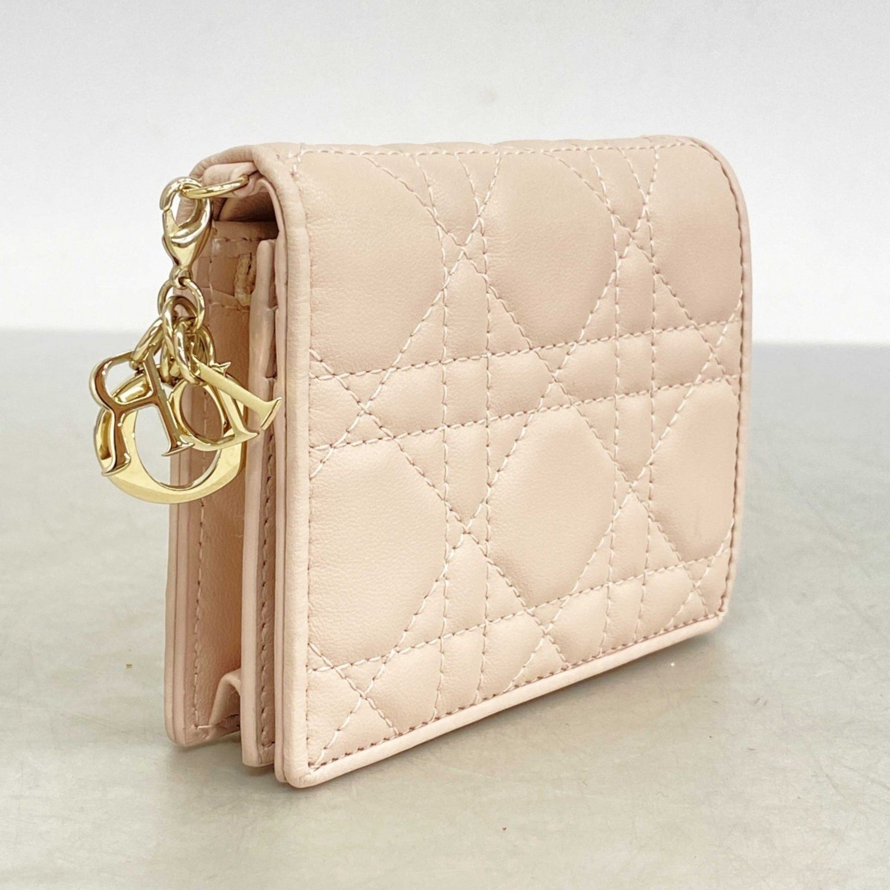 Christian Dior Cannage Leather Wallet, Champagne