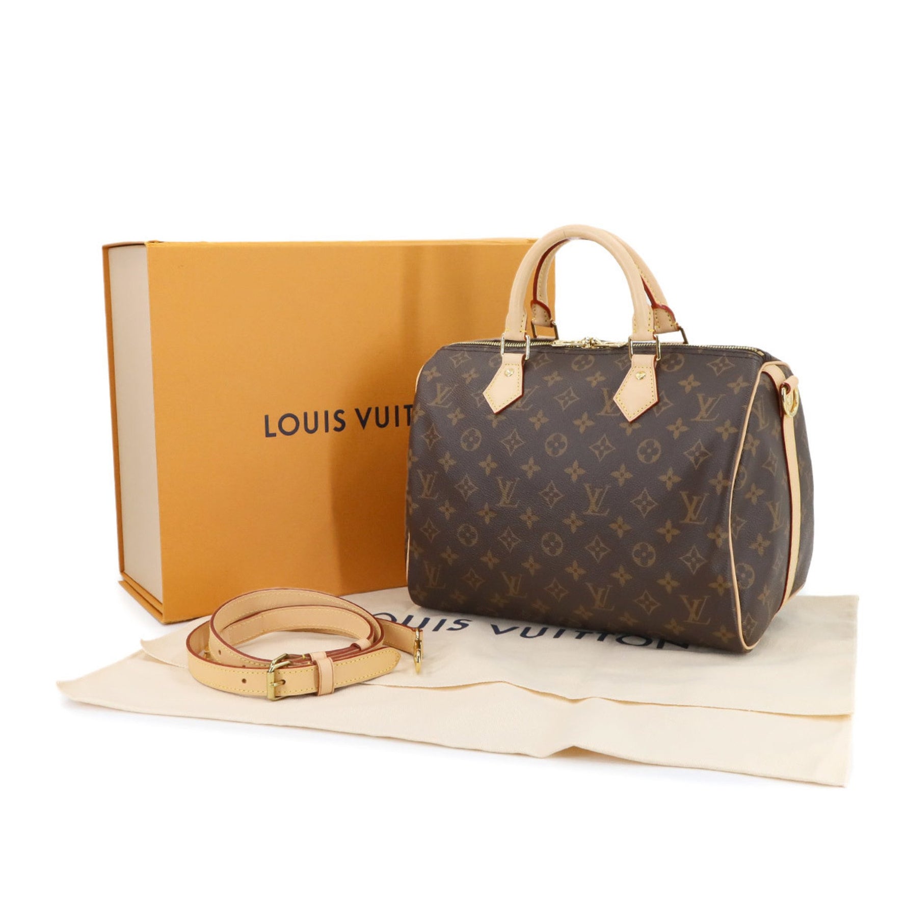Louis Vuitton Monogram Speedy Bandouliere 30 2-way Hand/Shoulder Bag, Brown, RFID