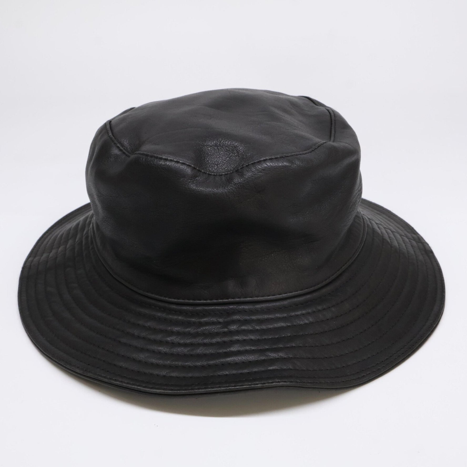 HERMES MOTSCH Leather Bucket Hat, Size 58, Men's