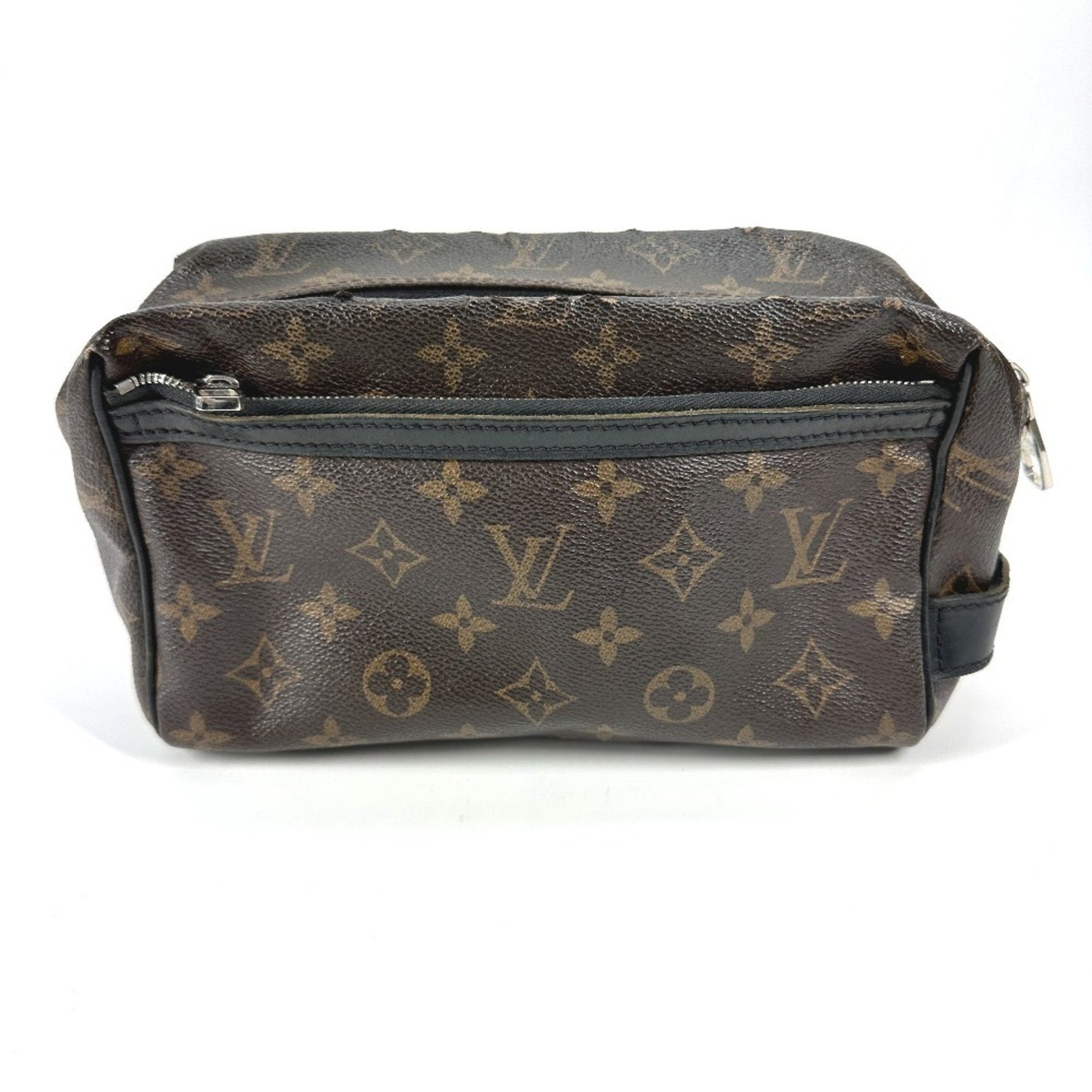 Louis Vuitton Monogram Macassar Truss Toilette Pouch Clutch Bag Second Canvas Men's Brown