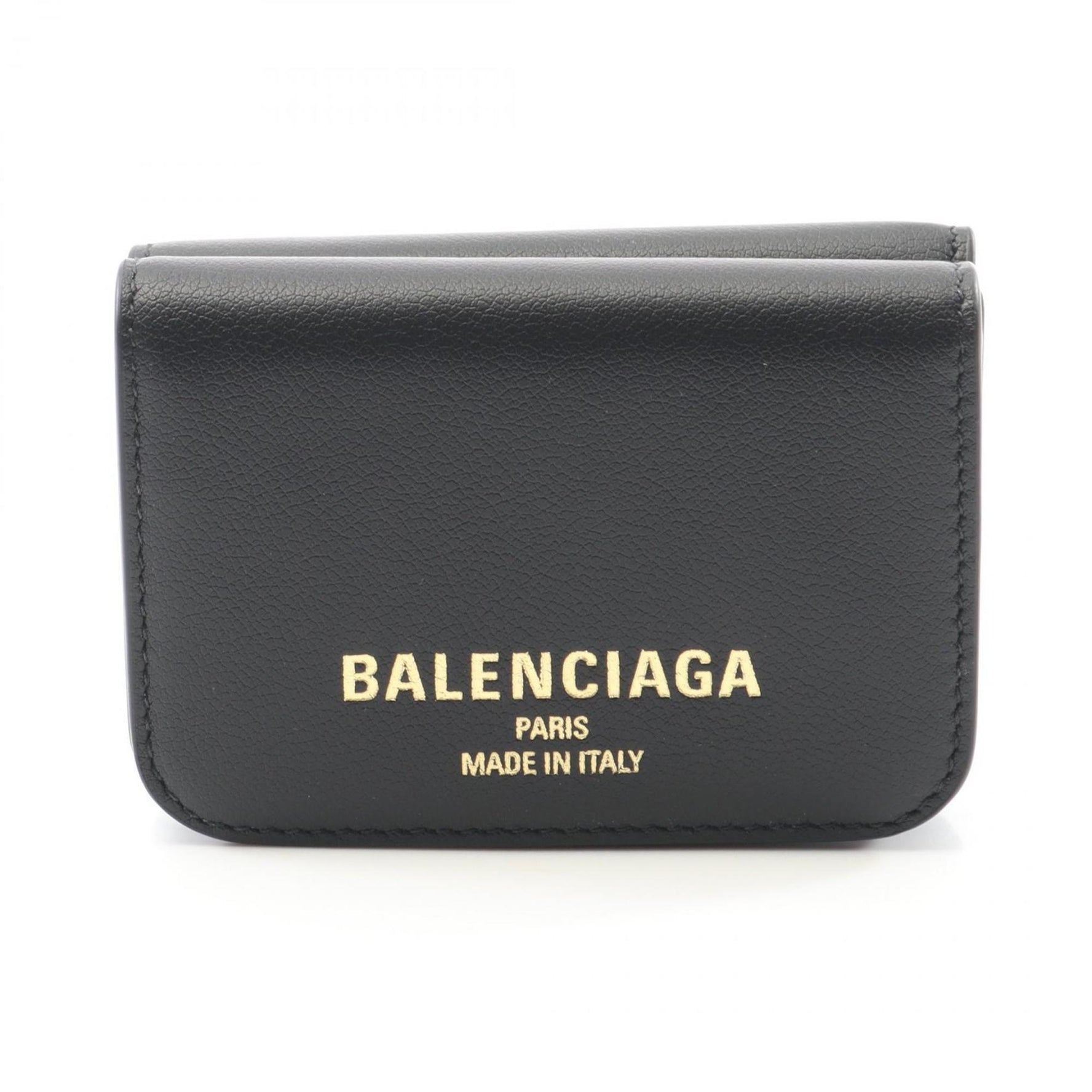 BALENCIAGA Tri-fold Wallet Leather Men's Women's Black 8109042ABGH1000