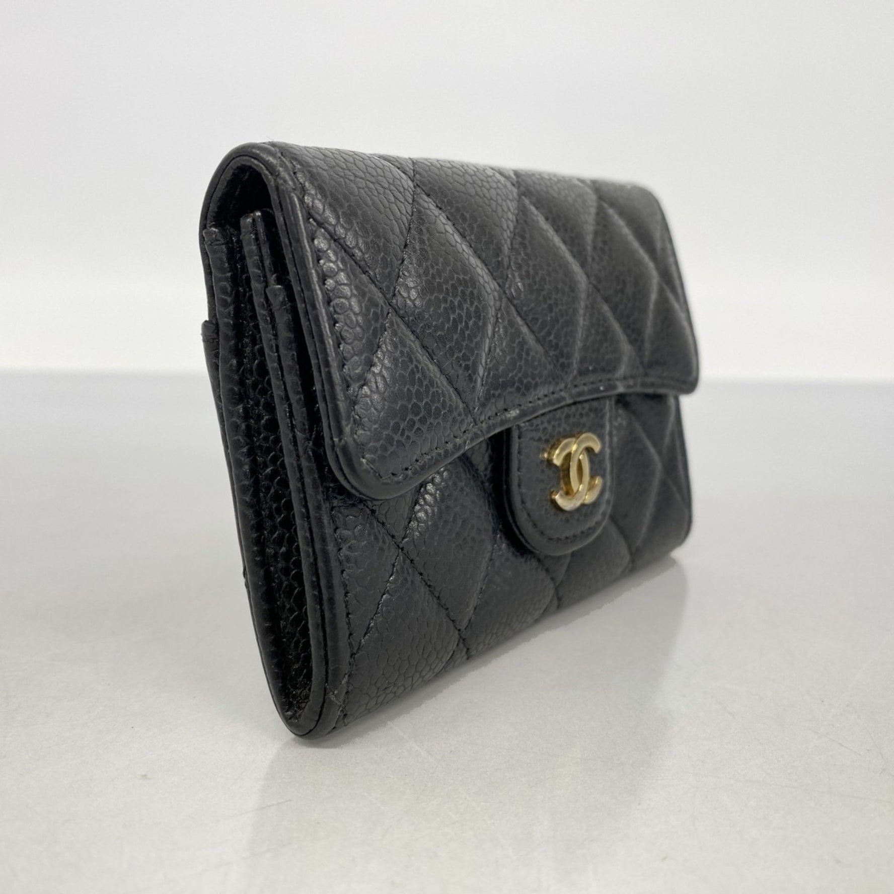 Chanel Matelasse Business Card Case in Caviar Leather