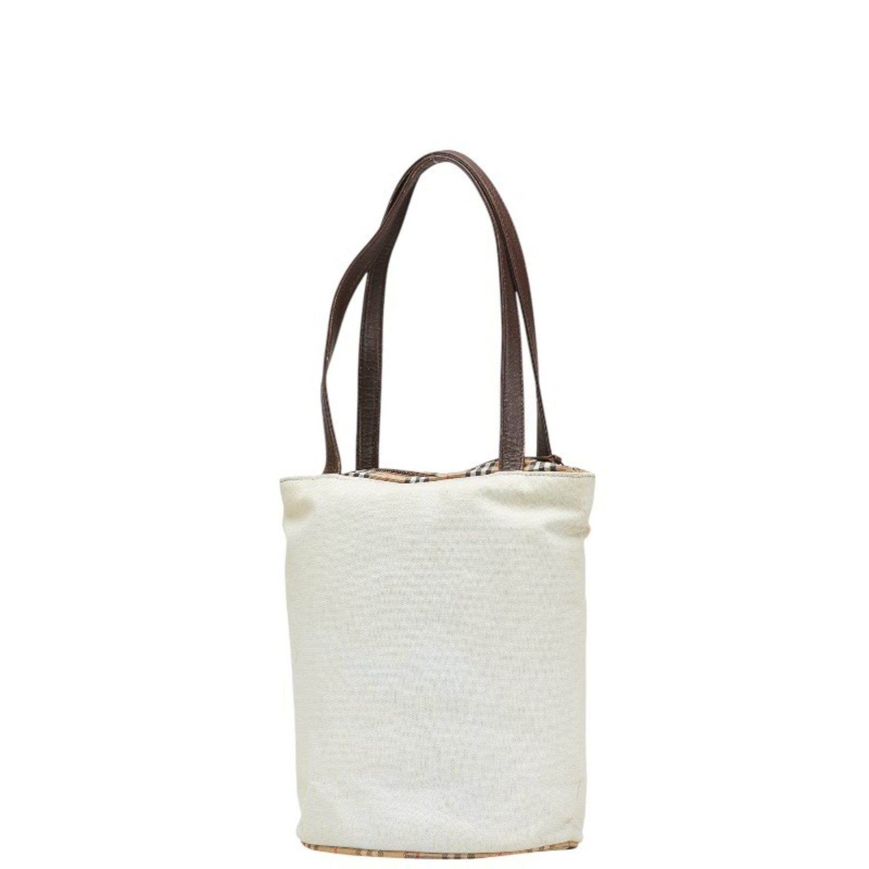 Burberry Nova Check Tote Bag in Grey Multicolor Canvas and Leather