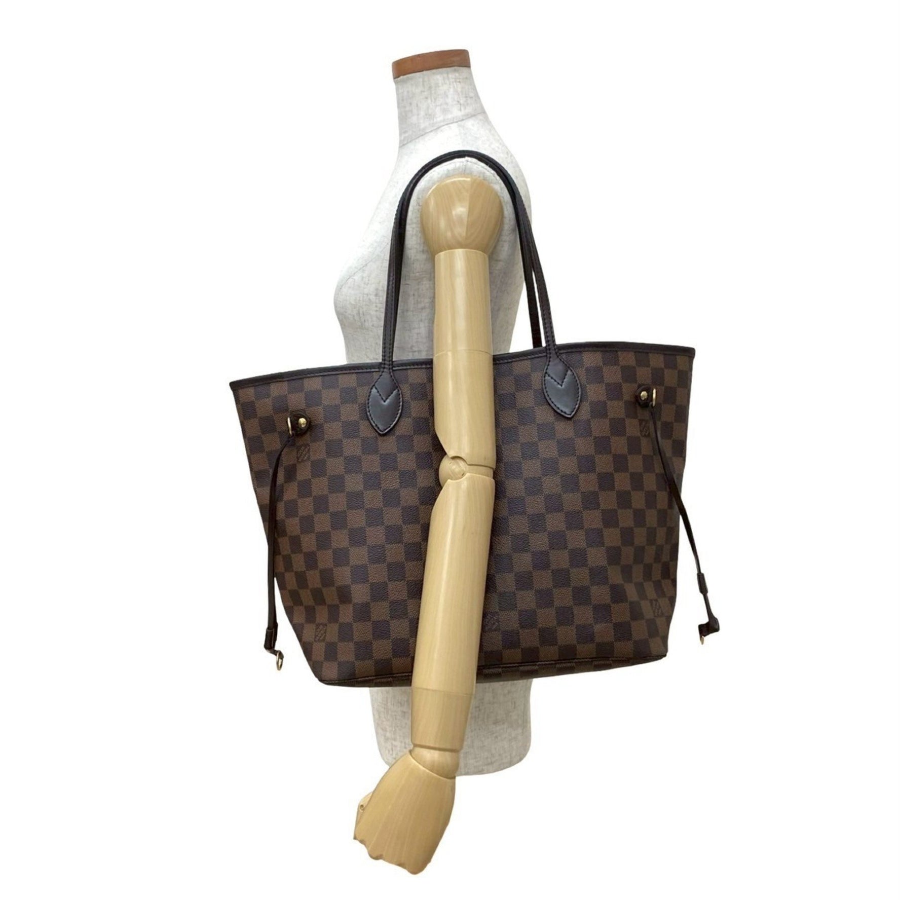 LOUIS VUITTON Neverfull MM Damier Leather Tote Bag, Handbag, Business