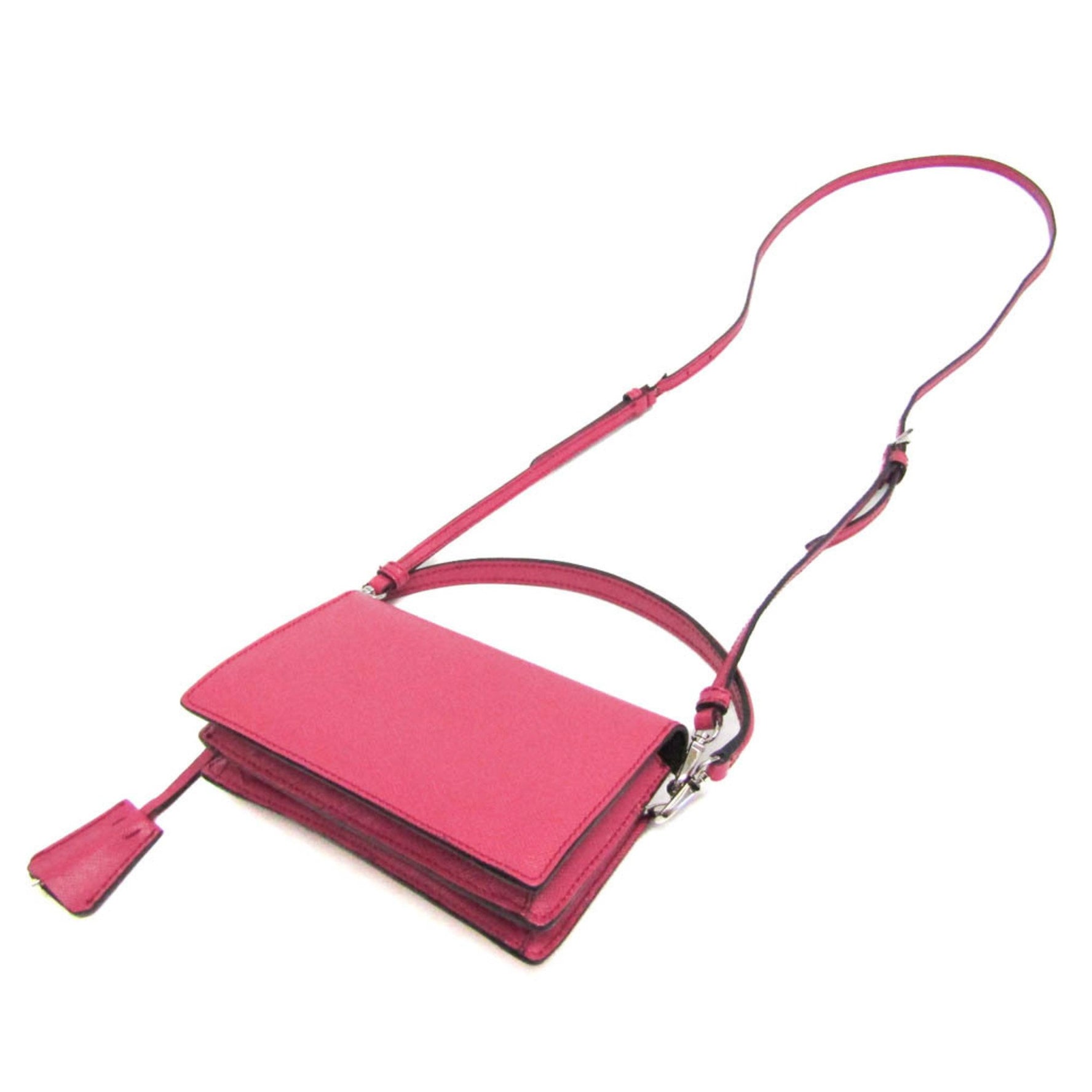 Prada Saffiano Mini Women's Leather Shoulder Bag Pink
