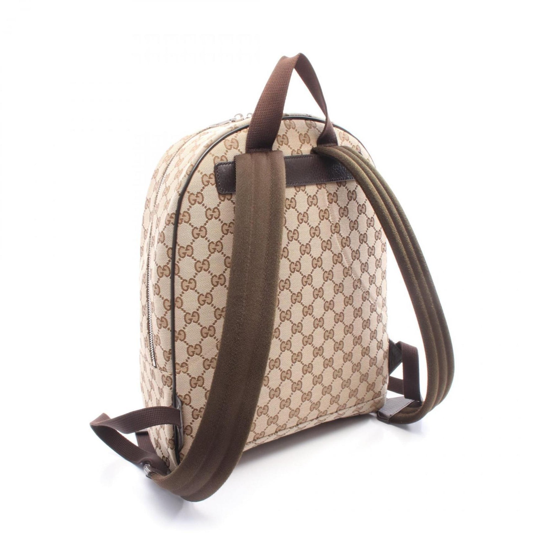 Gucci Backpack Bag, Canvas and Leather, Beige Brown