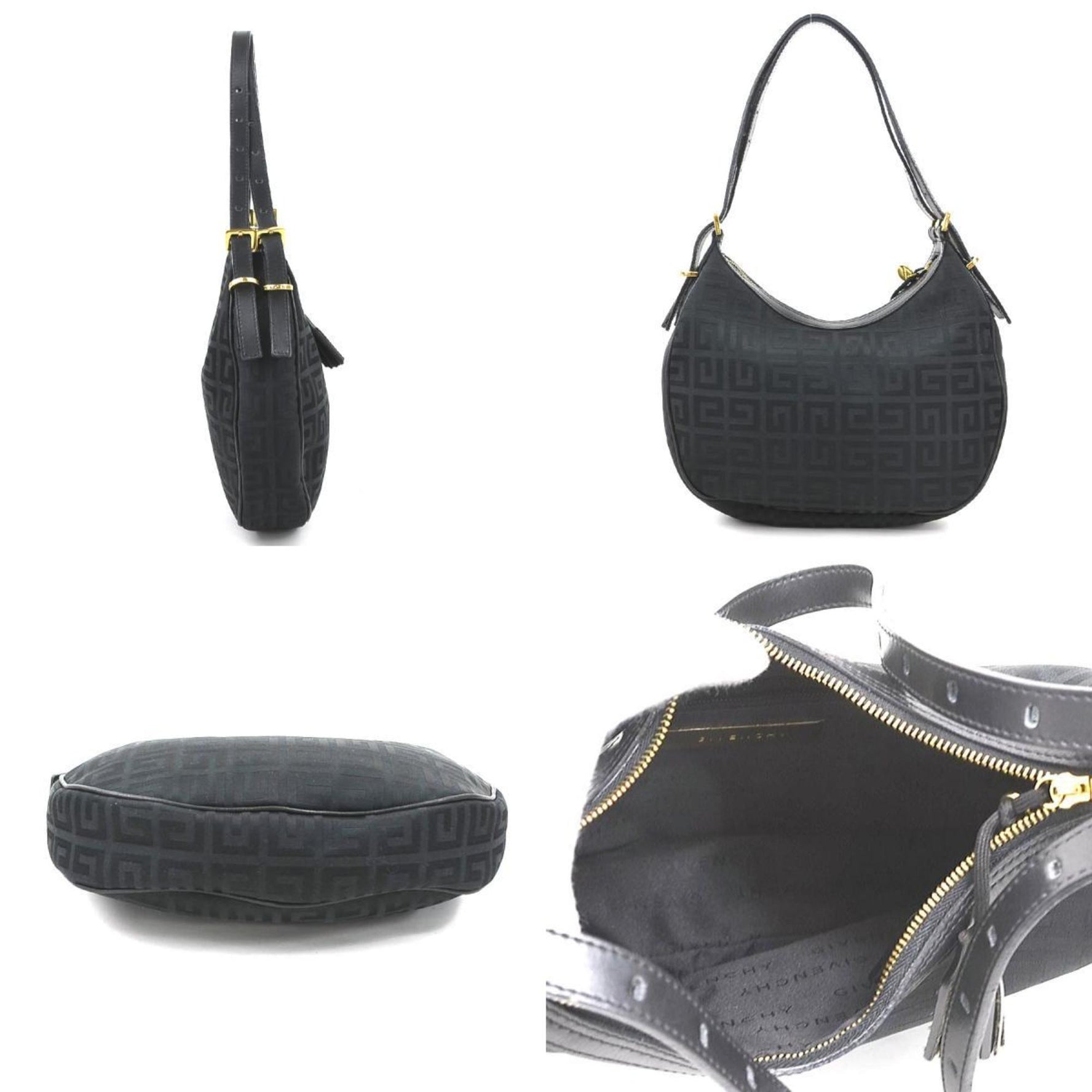 Givenchy shoulder bag canvas leather gold
