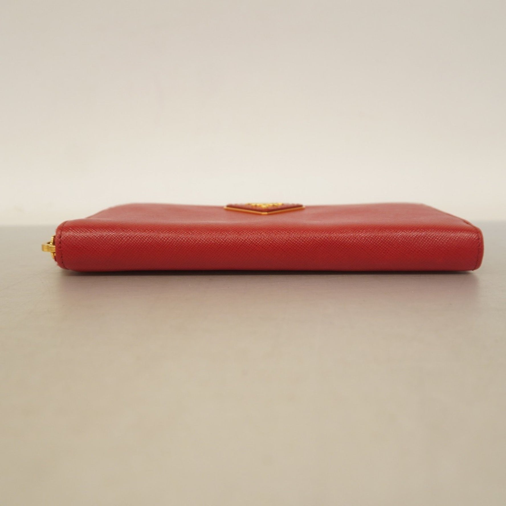 Prada Saffiano Leather Long Wallet, Red, Women's