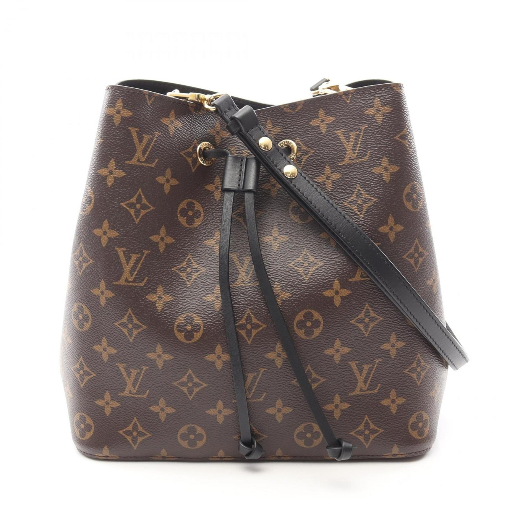 Louis Vuitton NeoNoe Shoulder Bag, Coated Canvas, Leather, Monogram, Brown, Black