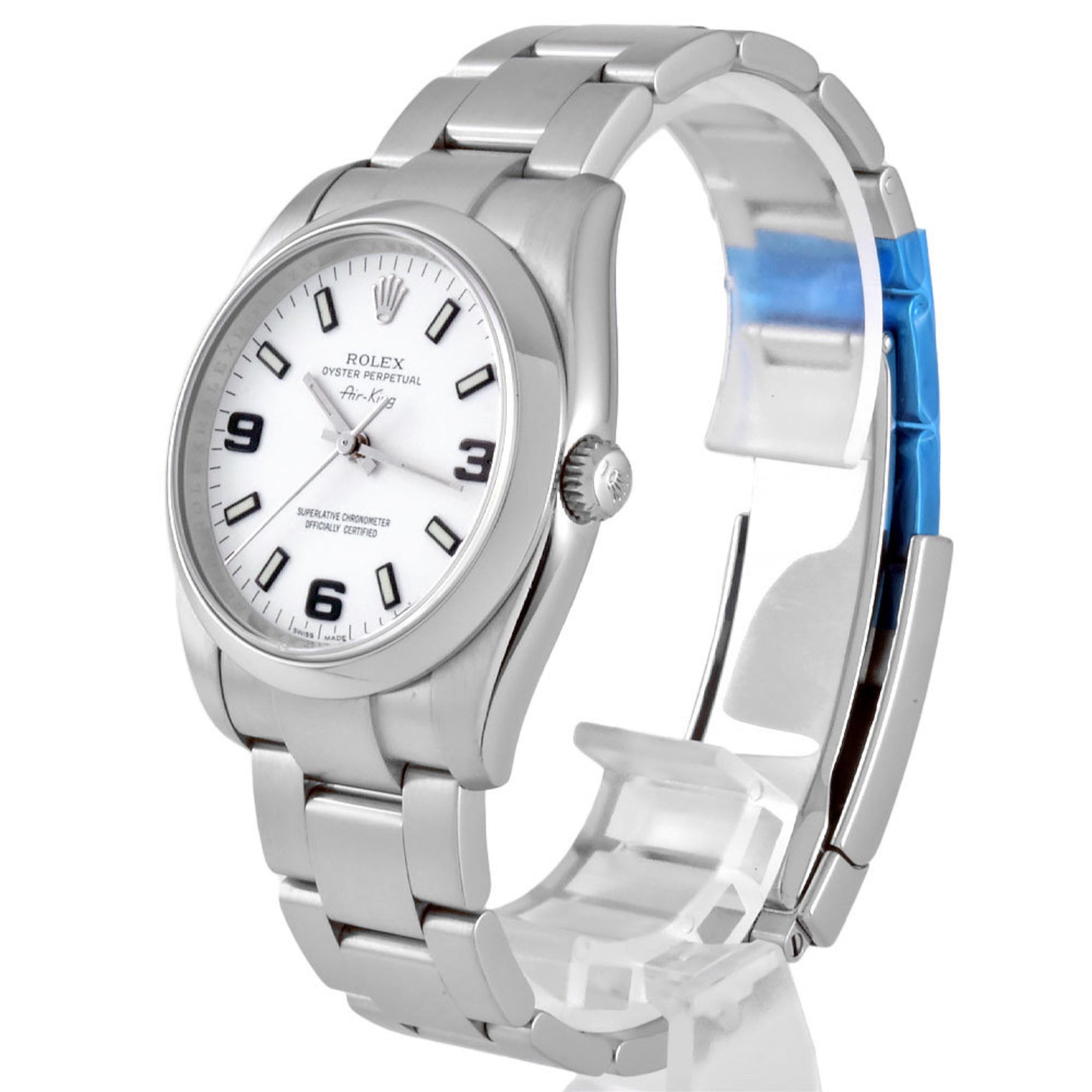 Rolex M series (manufactured around 2007) Automatic watch, white dial, stainless steel