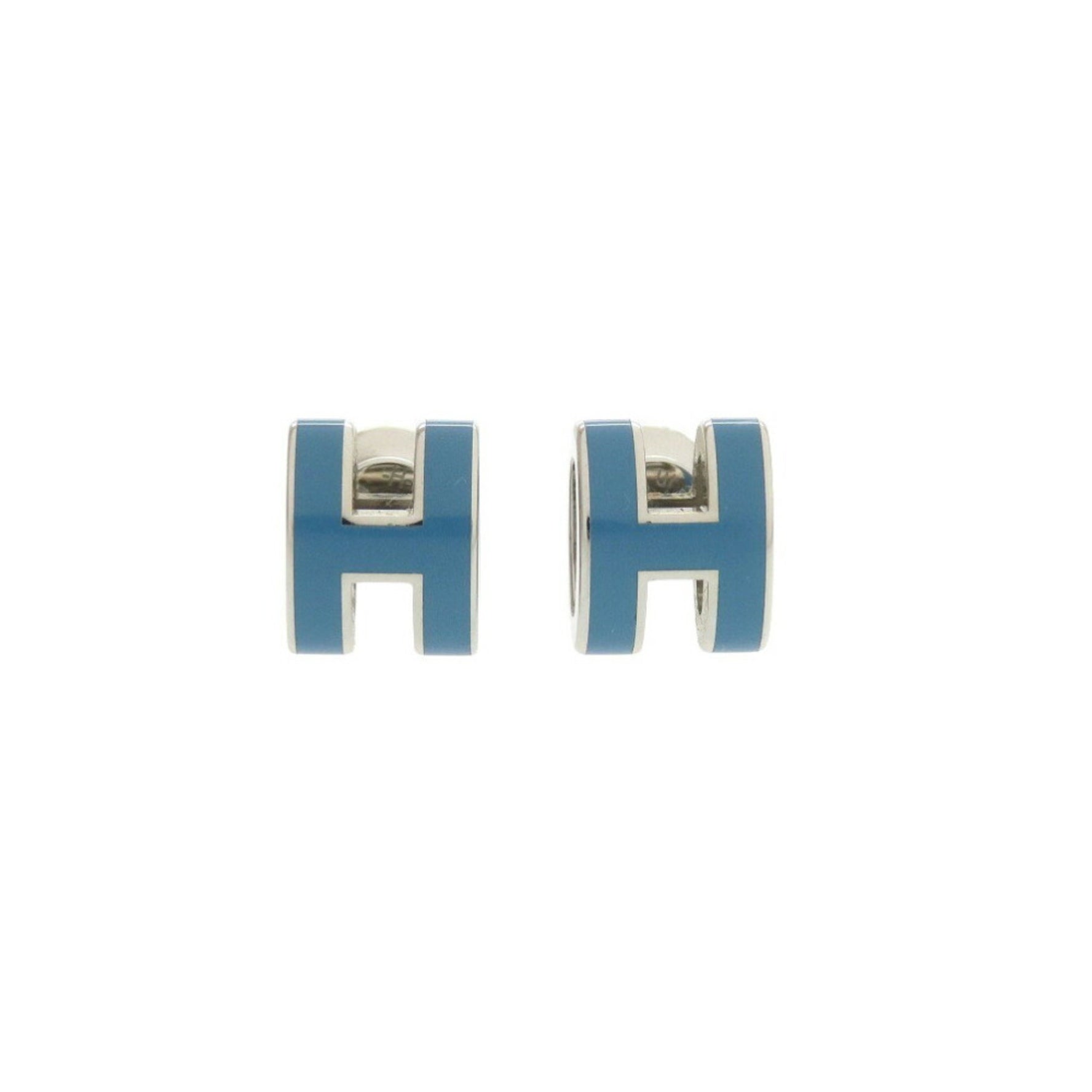 Like new Hermes Pop Ash Mini Metal Blue Earrings