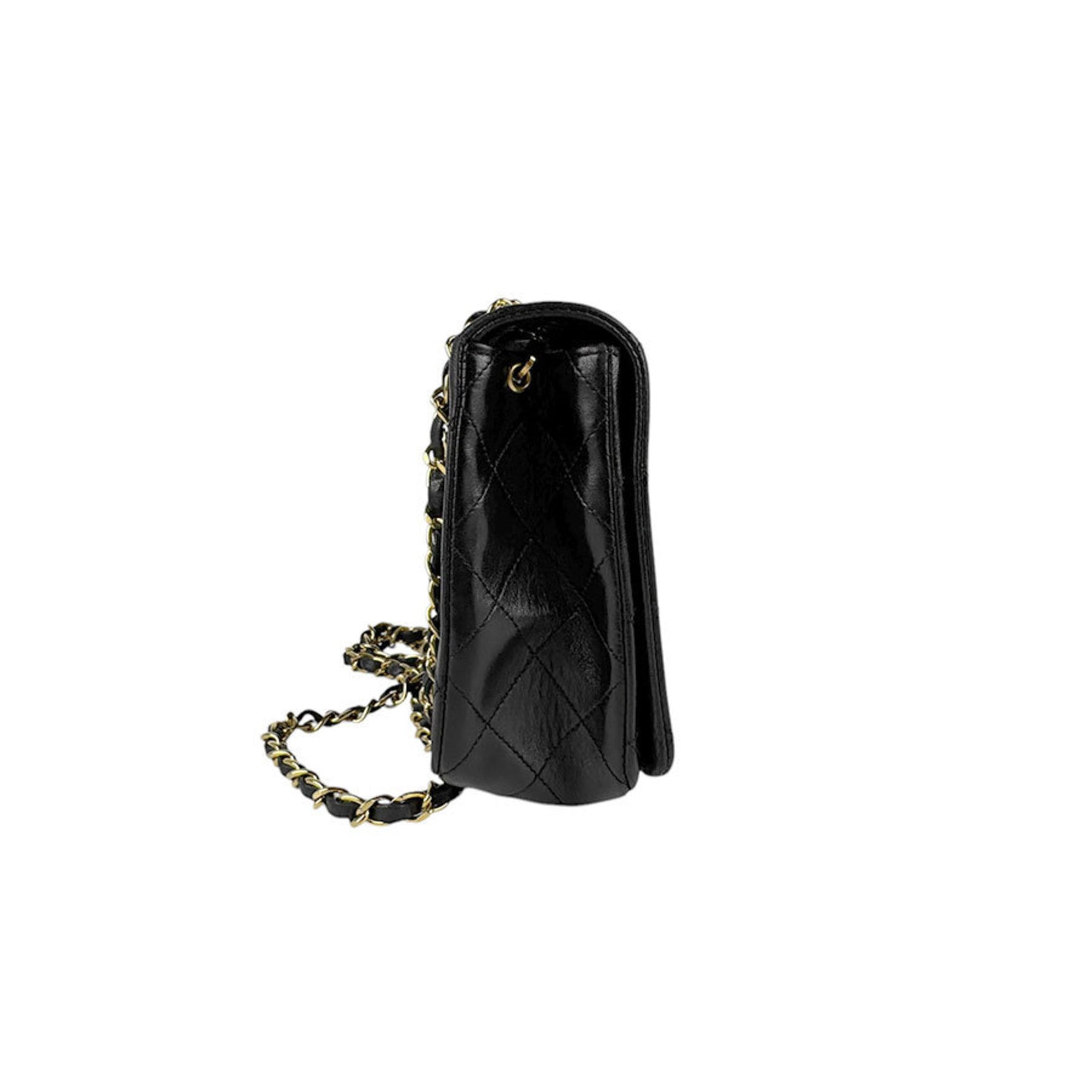 CHANEL Shoulder Bag Lambskin Gold