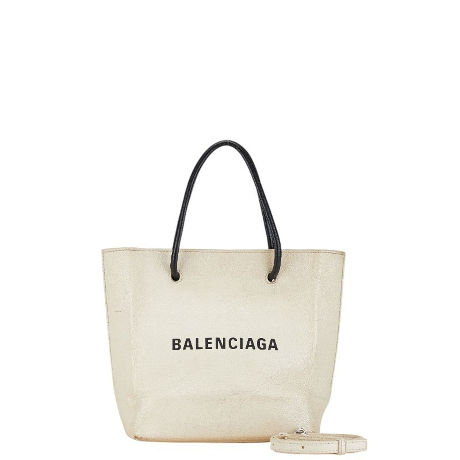 Balenciaga Tote XXS Handbag Shoulder Bag White Leather Women's BALENCIAGA