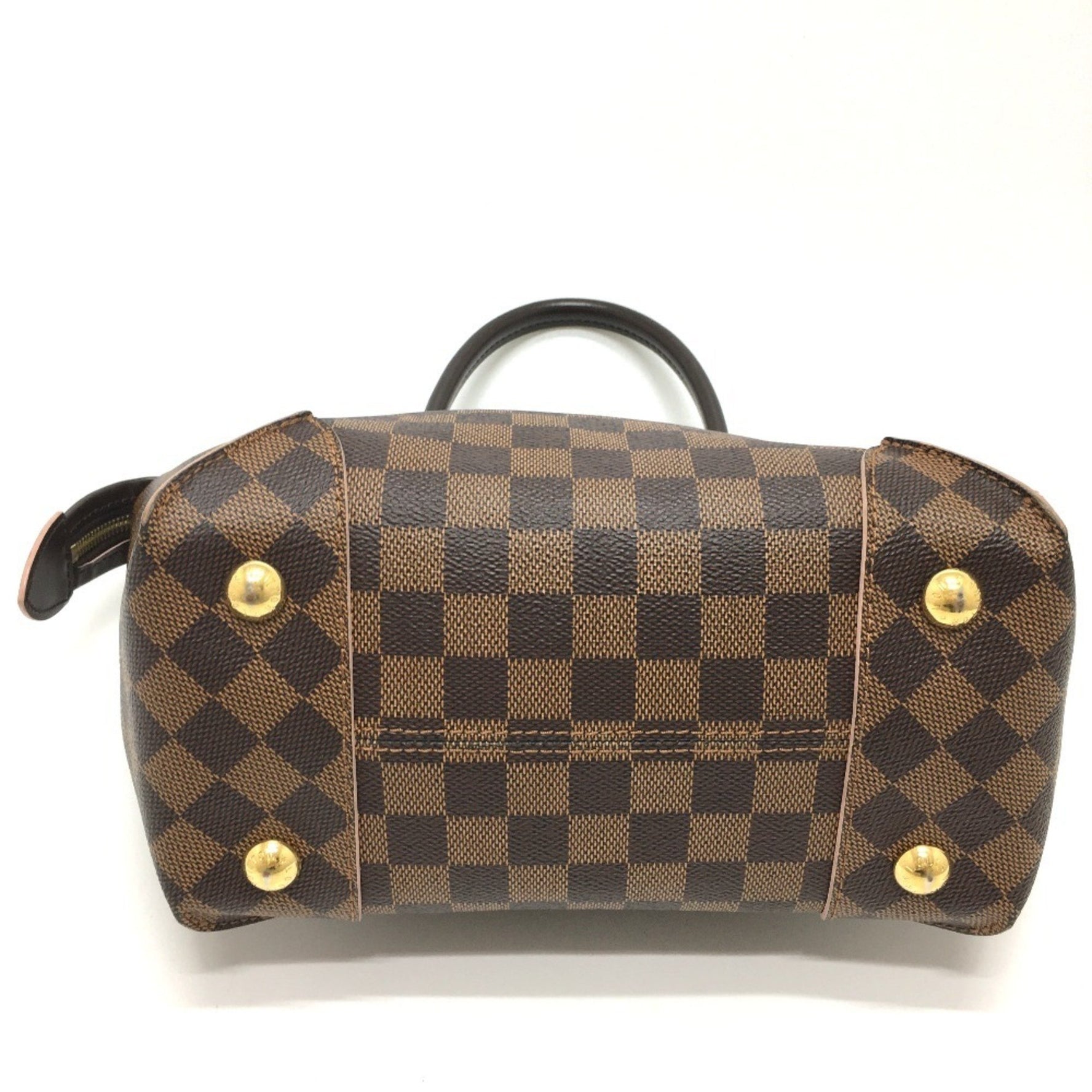 LOUIS VUITTON N41554 Damier Kaissa Tote PM 2-Way/Crossbody Bag in Canvas, Women's, Rose Ballerine, Brown