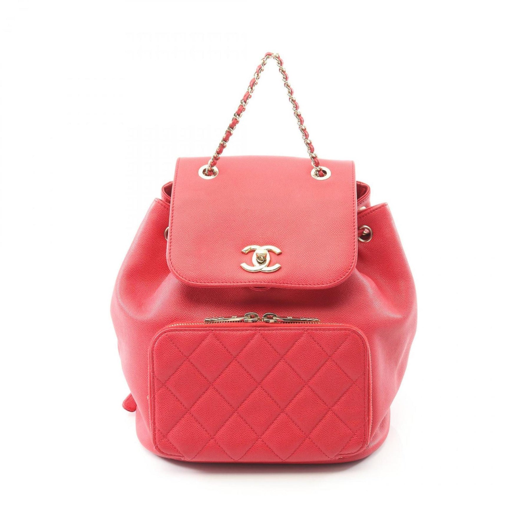 CHANEL Business Affinity Matelasse Backpack Bag in Calfskin Leather (Cowhide) Red