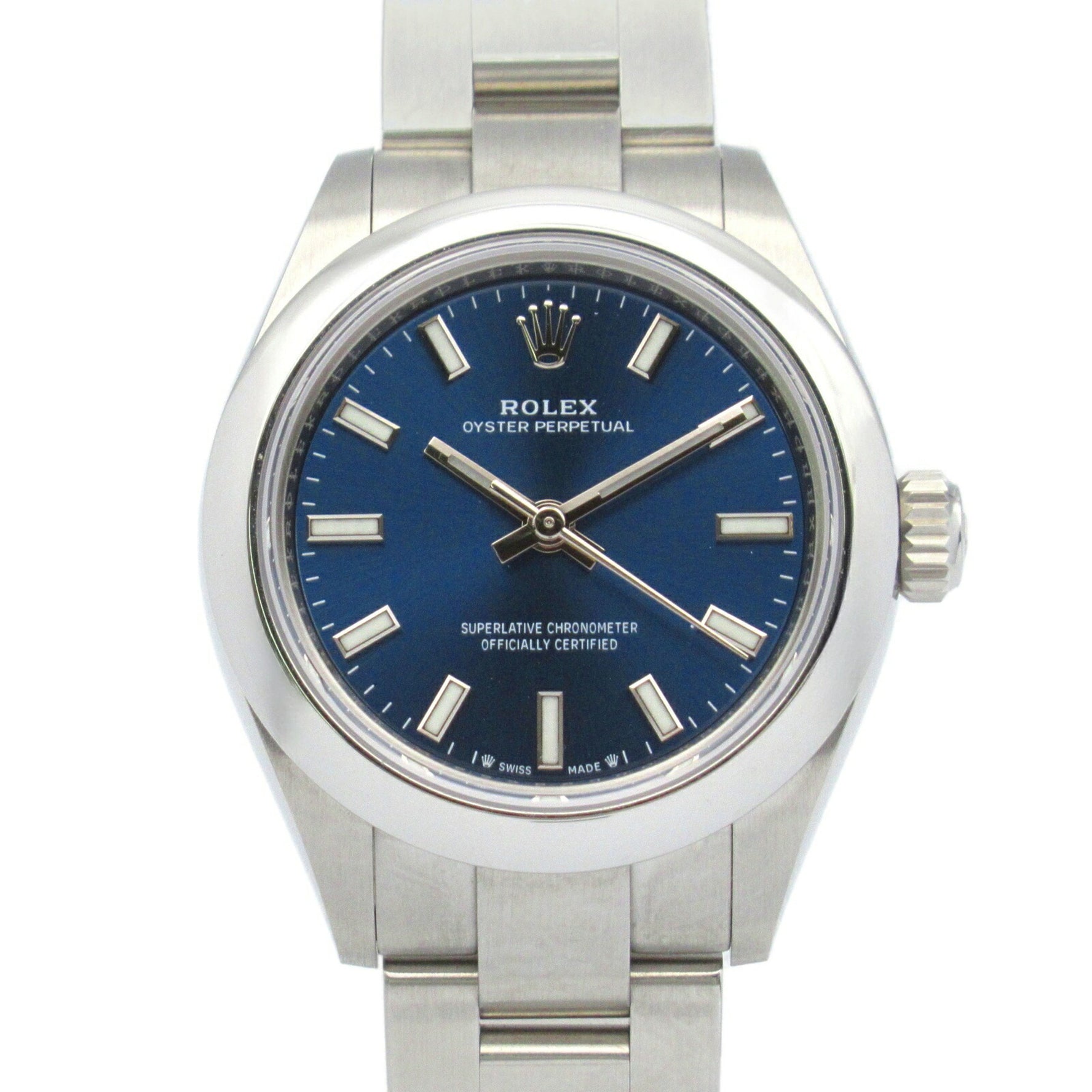 Rolex Oyster Perpetual 28 Random Number Watch Stainless Steel Ladies Blue BA