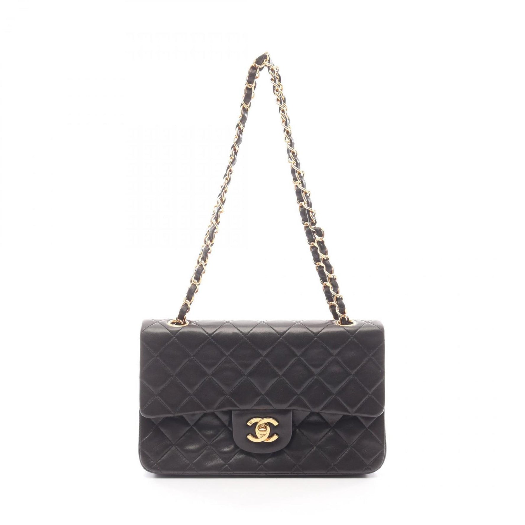 CHANEL Matelasse Double Flap Shoulder Bag in Lambskin Leather