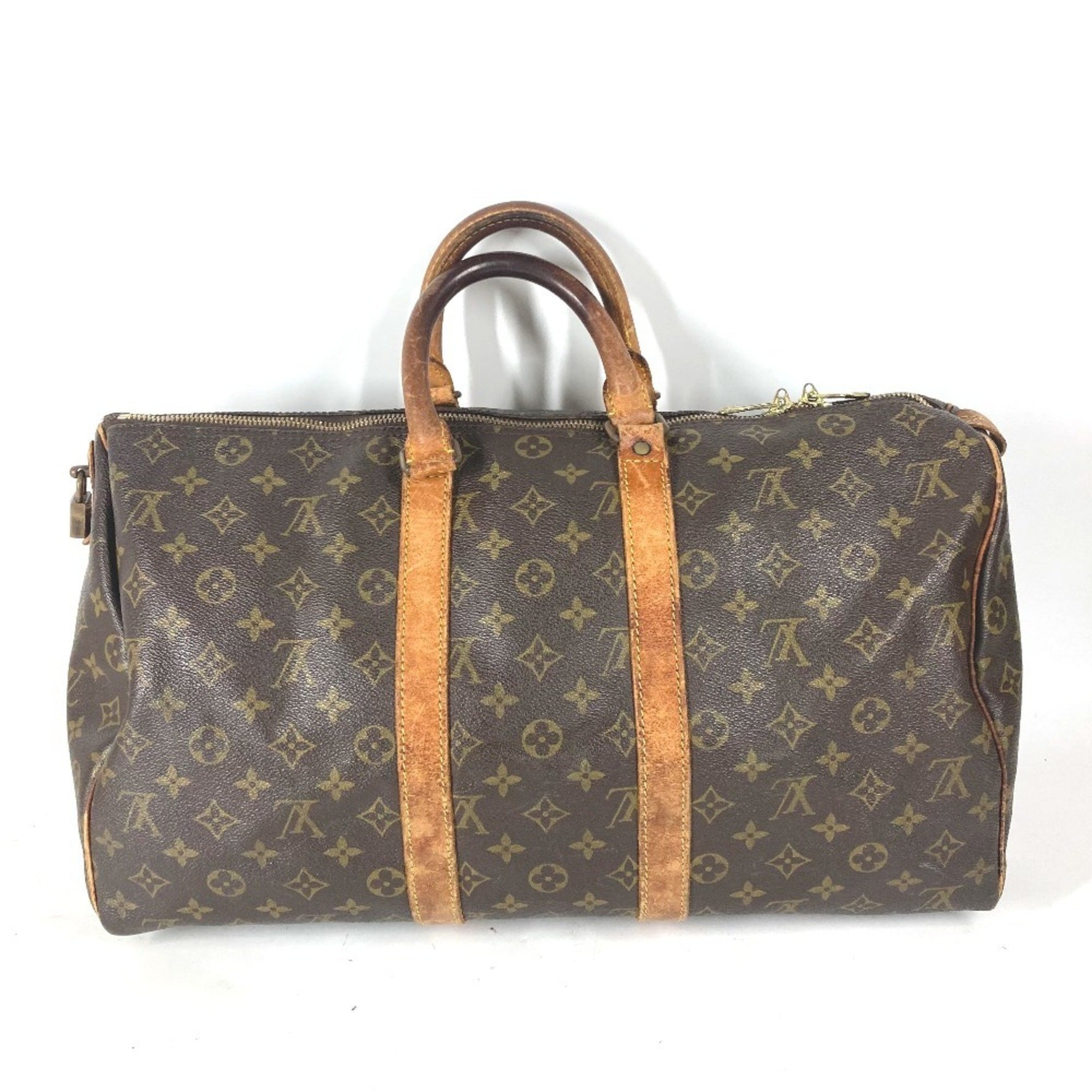 LOUIS VUITTON Monogram Keepall 45 Bag Travel Boston Canvas Men's Women's Brown