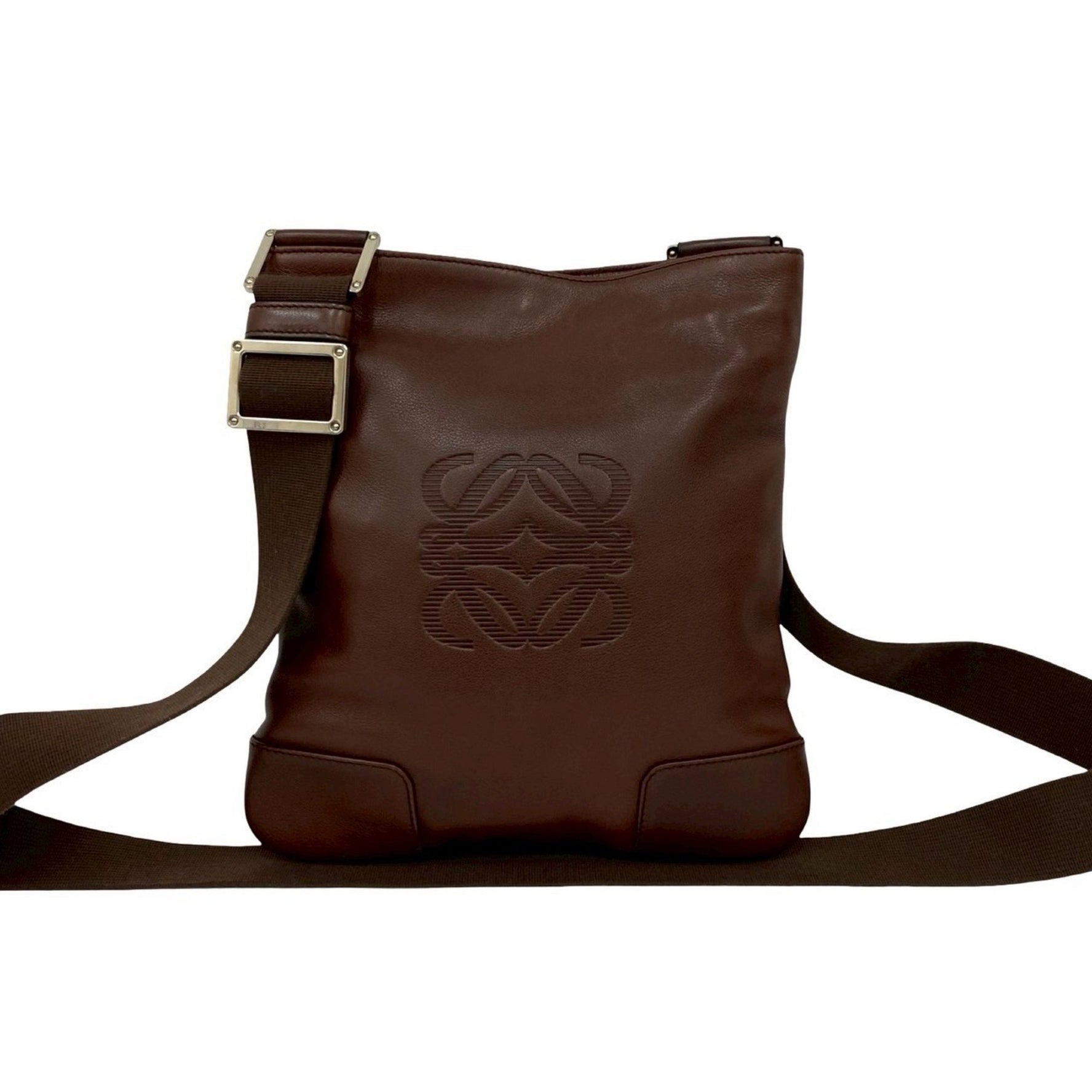 LOEWE Anagram Logo Embossed Leather Shoulder Bag/Pochette/Sacoche in