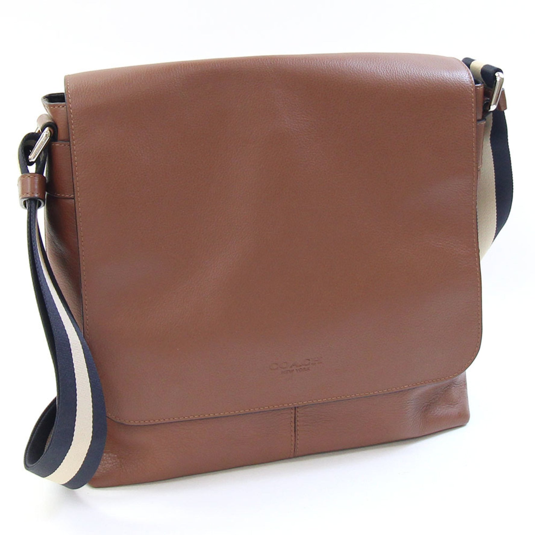 Coach Charles Shoulder Bag Leather Crossbody Striped