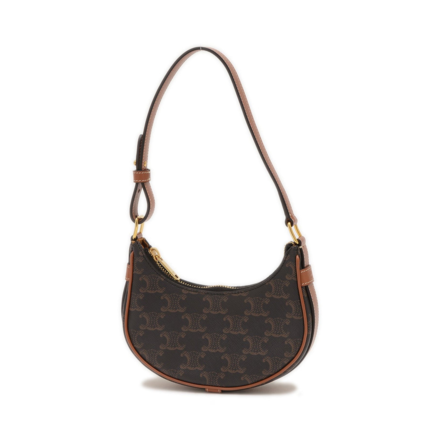 Celine Triomphe Ava Mini Handbag Pouch Tan Black BP