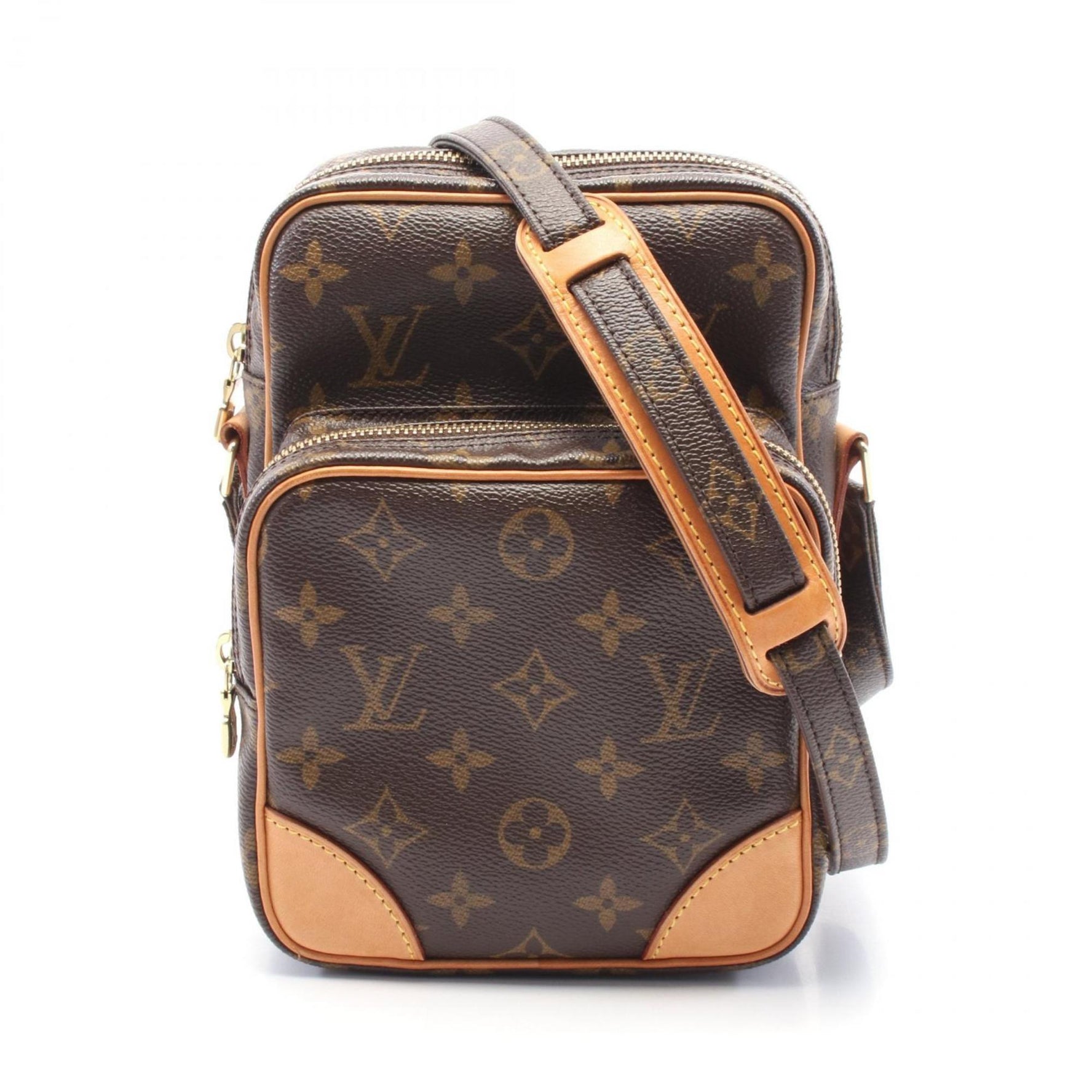 Louis Vuitton Amazon Shoulder Bag Coated Canvas Leather Monogram Brown