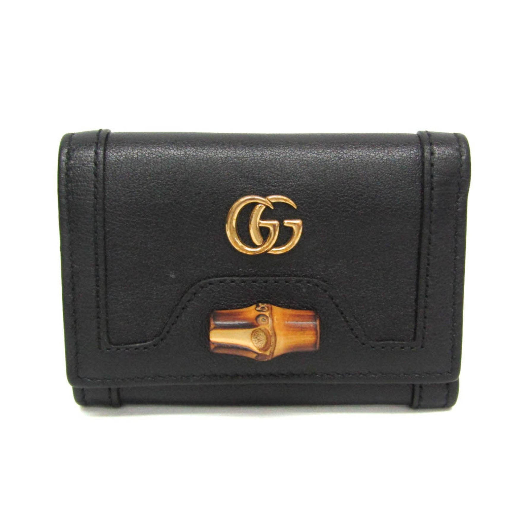 Gucci Bamboo Diana Compact Wallet Leather Wallet (tri-fold)