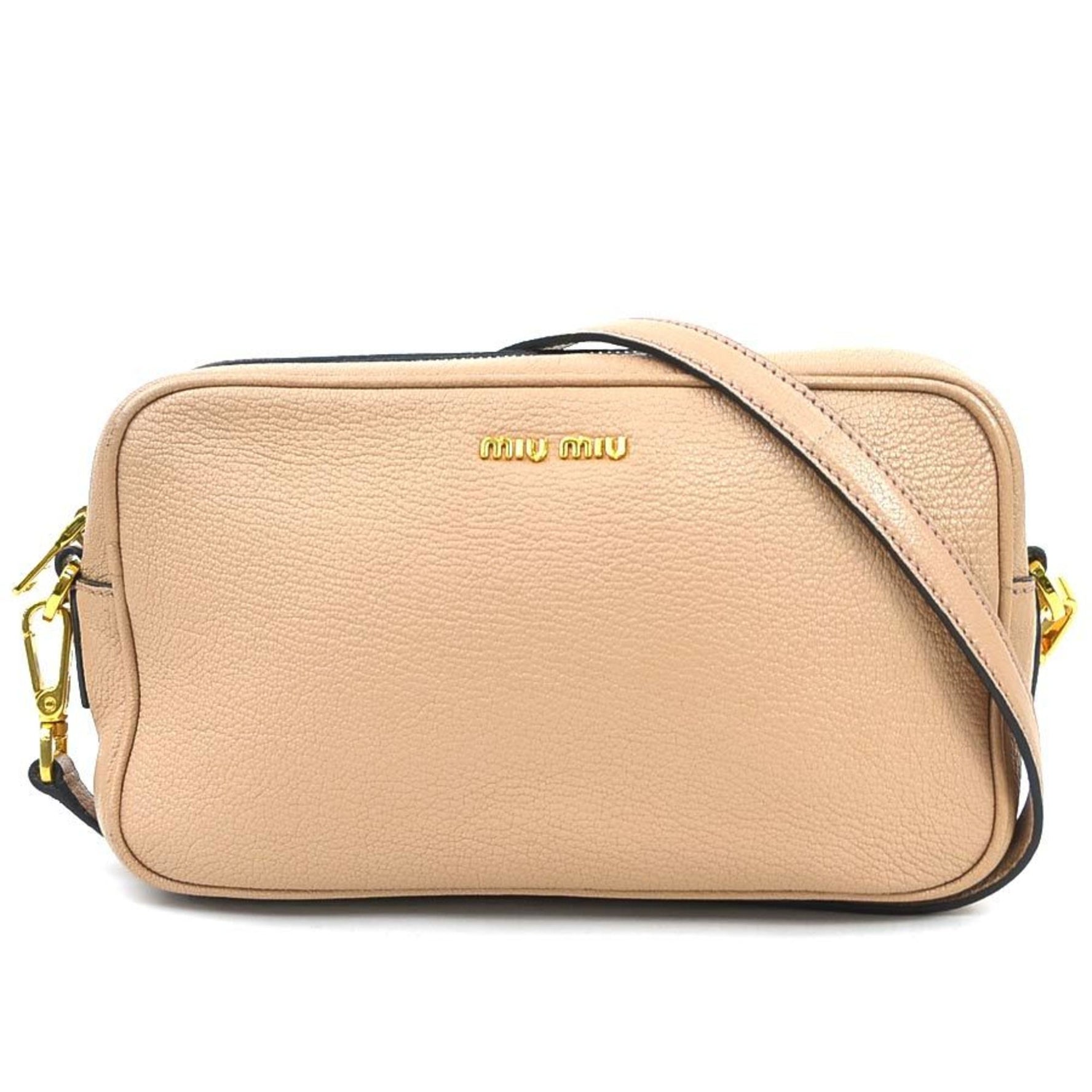 Miu Miu Miu shoulder bag leather pink beige ladies