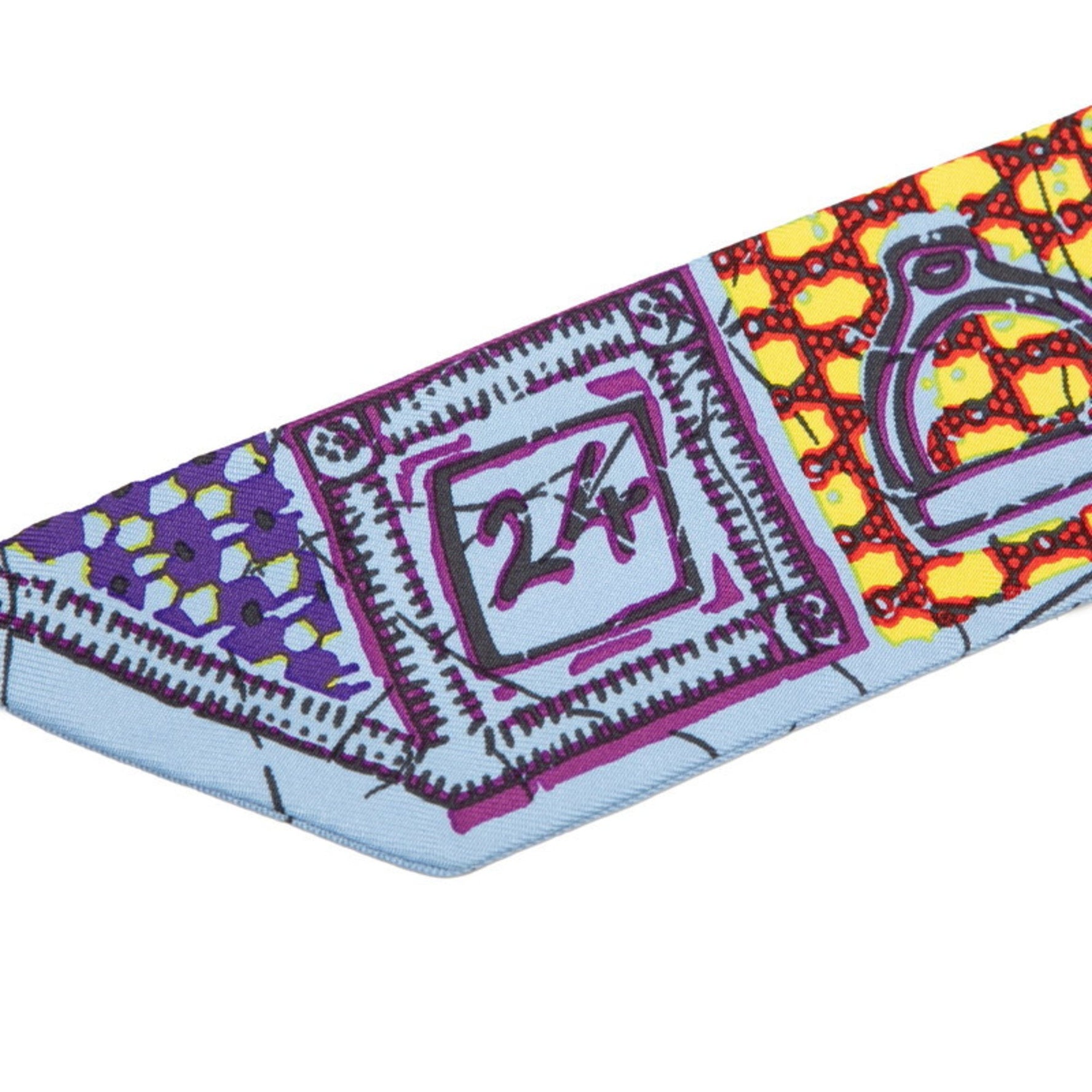 Hermes Hermès Twilly Le Boubou H Scarf in Blue, Purple, and Multicolor Silk