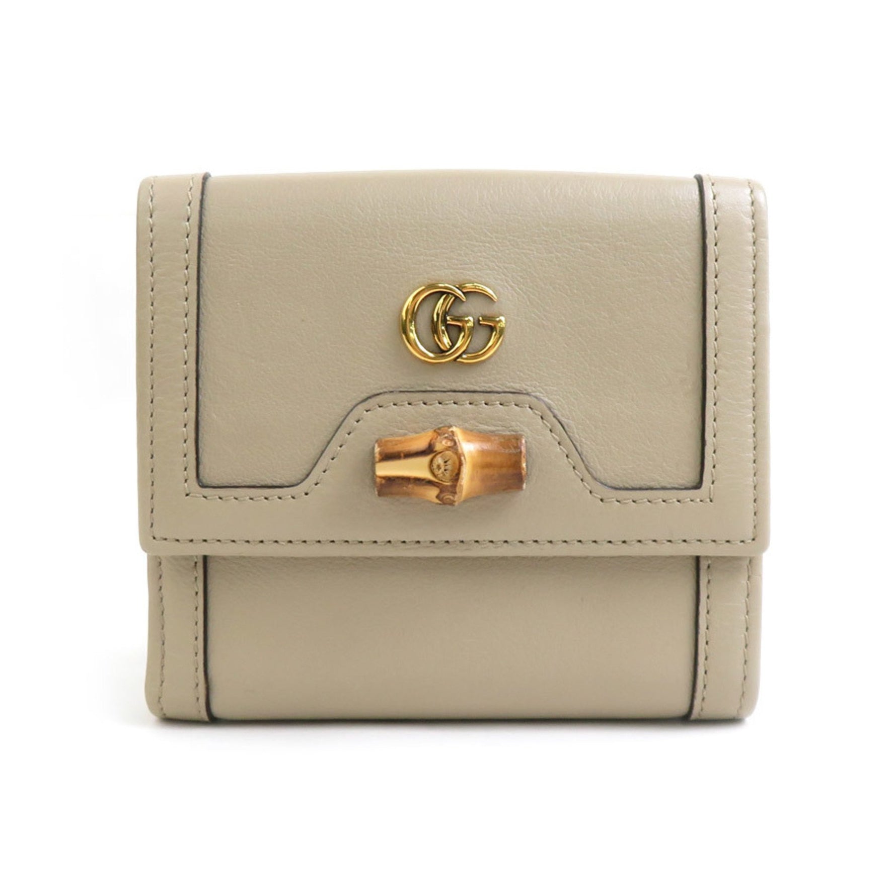 GUCCI Bi-fold wallet GG Marmont leather beige women's r10325a