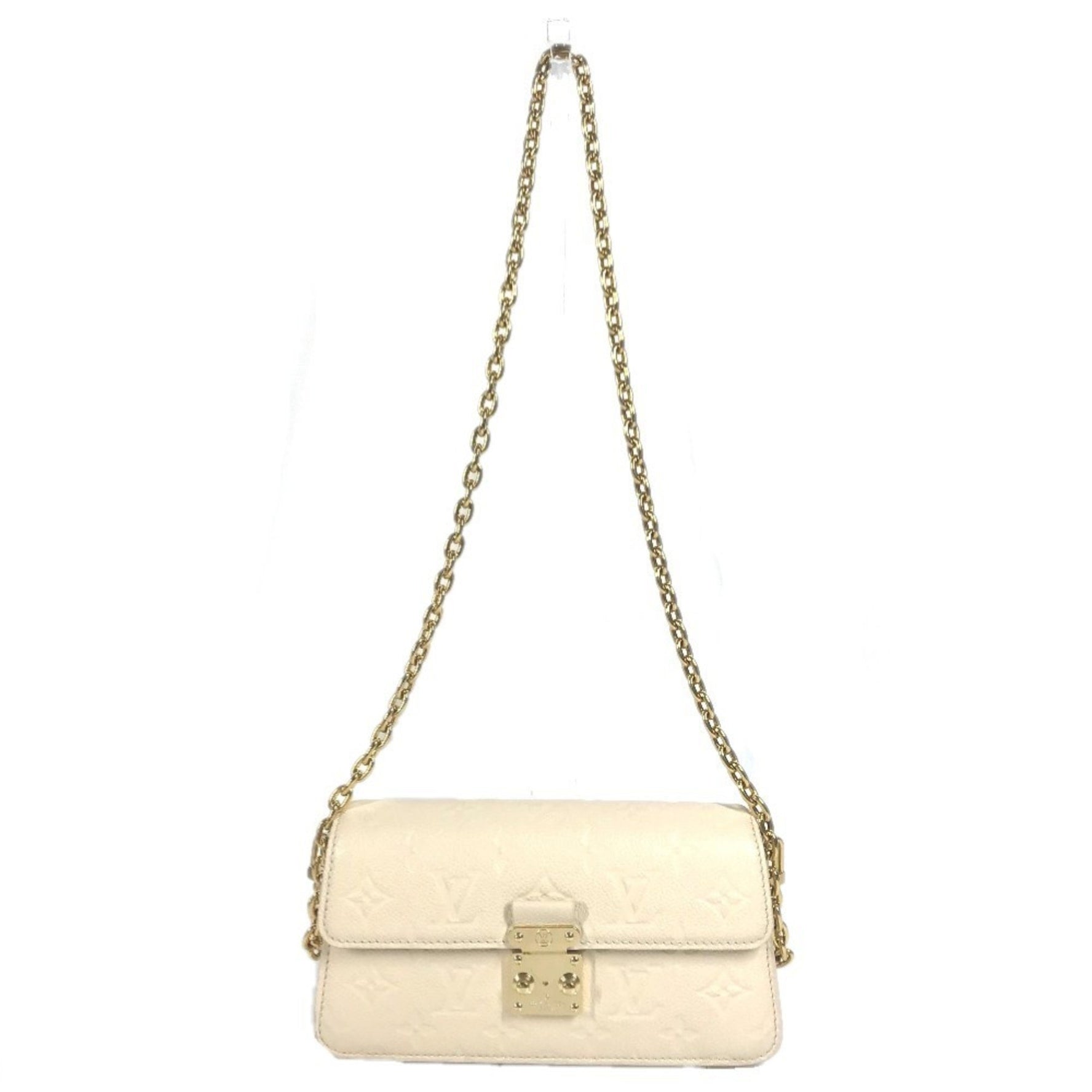 LOUIS VUITTON M82836 Monogram Empreinte Wallet on Chain Metis Pochette Shoulder Bag in Leather, Crème Beige