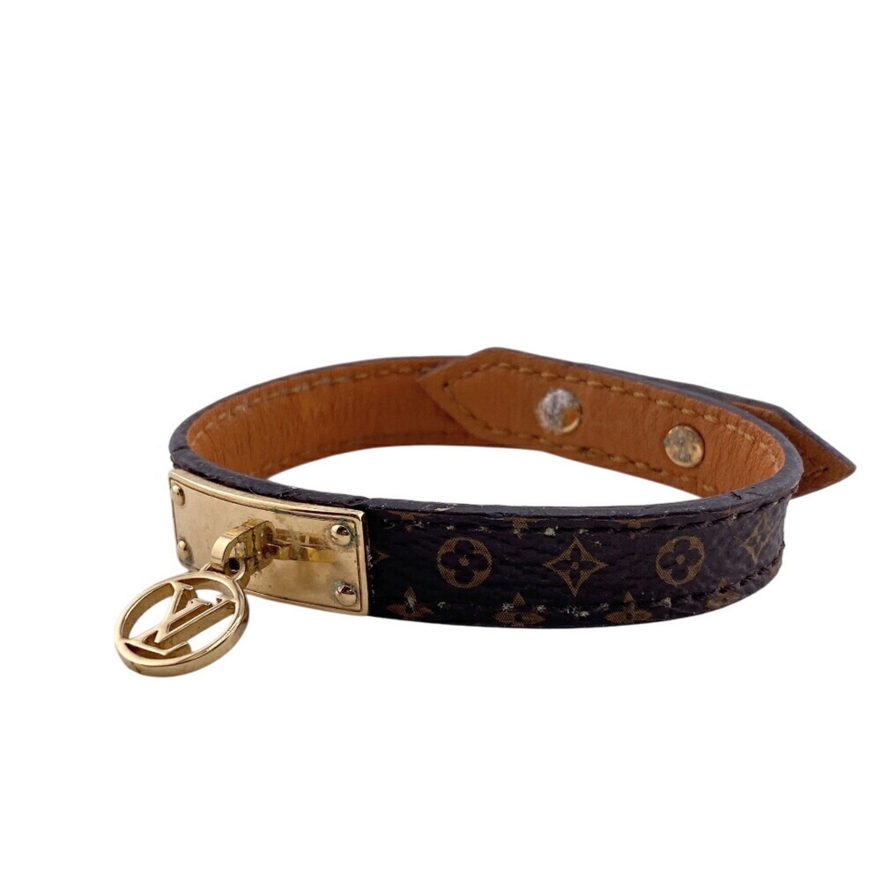 LOUIS VUITTON Brasle Mania Bracelet Monogram Bangle Brown Unisex
