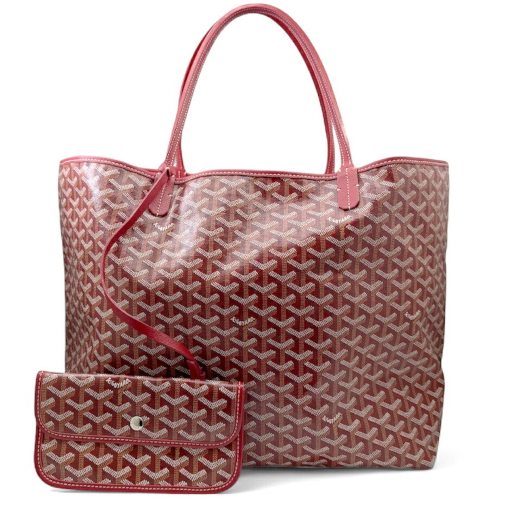 GOYARD Saint Louis GM Red Tote Bag/Shoulder Bag Coated Canvas Leather