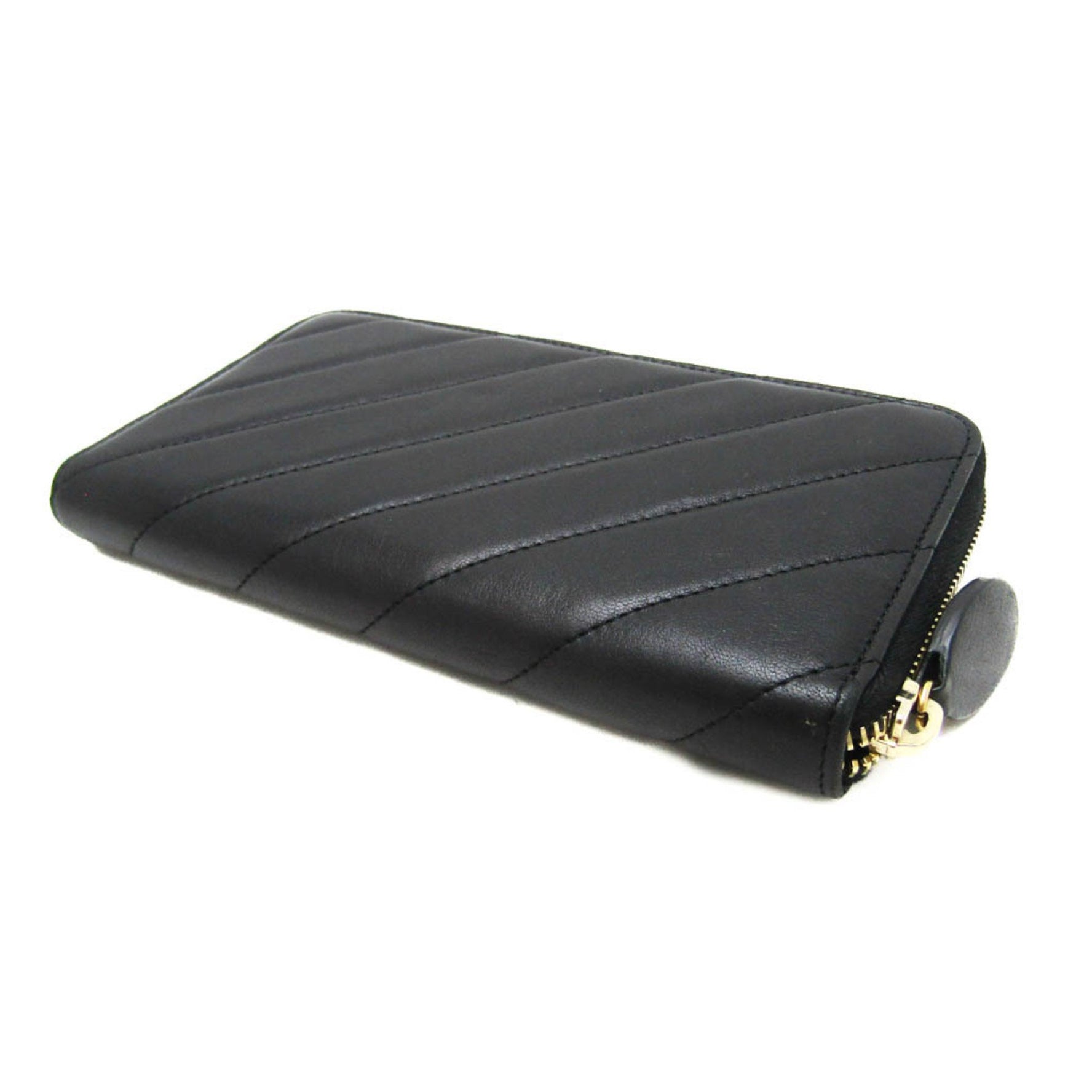 Chanel Women's  Lambskin Long Wallet (bi-fold) Black