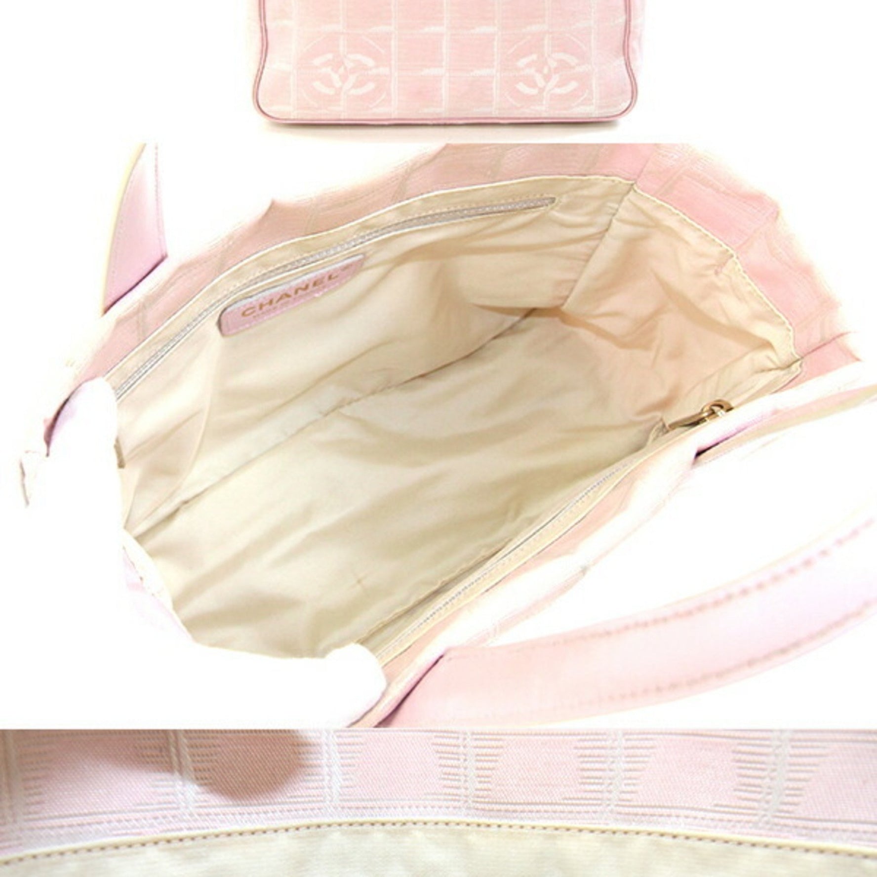 Chanel Handbag New Travel Line Tote TPM Pink Canvas Mini Coco Mark Women's CHANEL