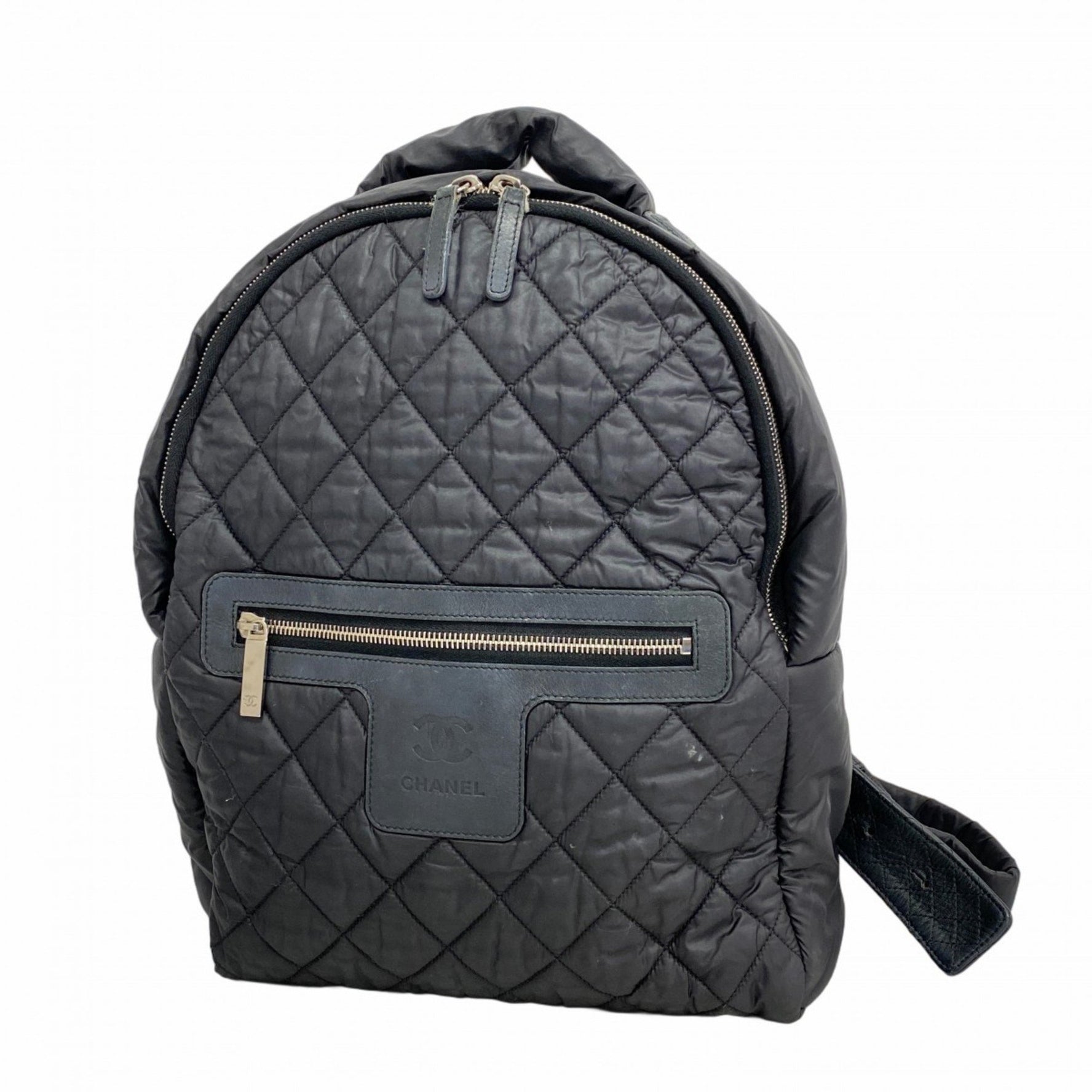 Chanel Coco Cocoon Backpack/Daypack, Nylon, Black, Women's