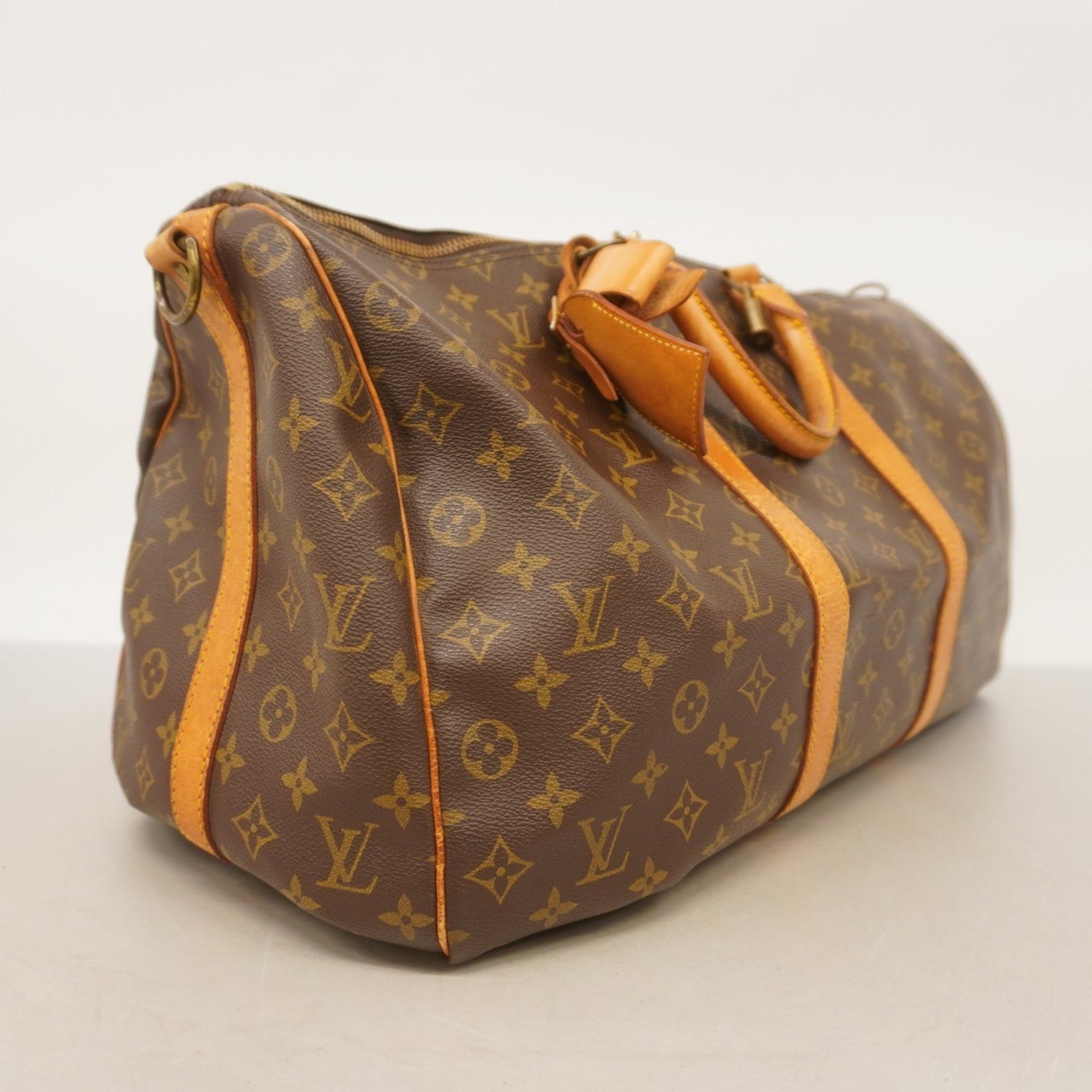 Louis Vuitton Monogram Keepall Bandouliere 50 Boston Bag M41416 Brown Men's and Women's