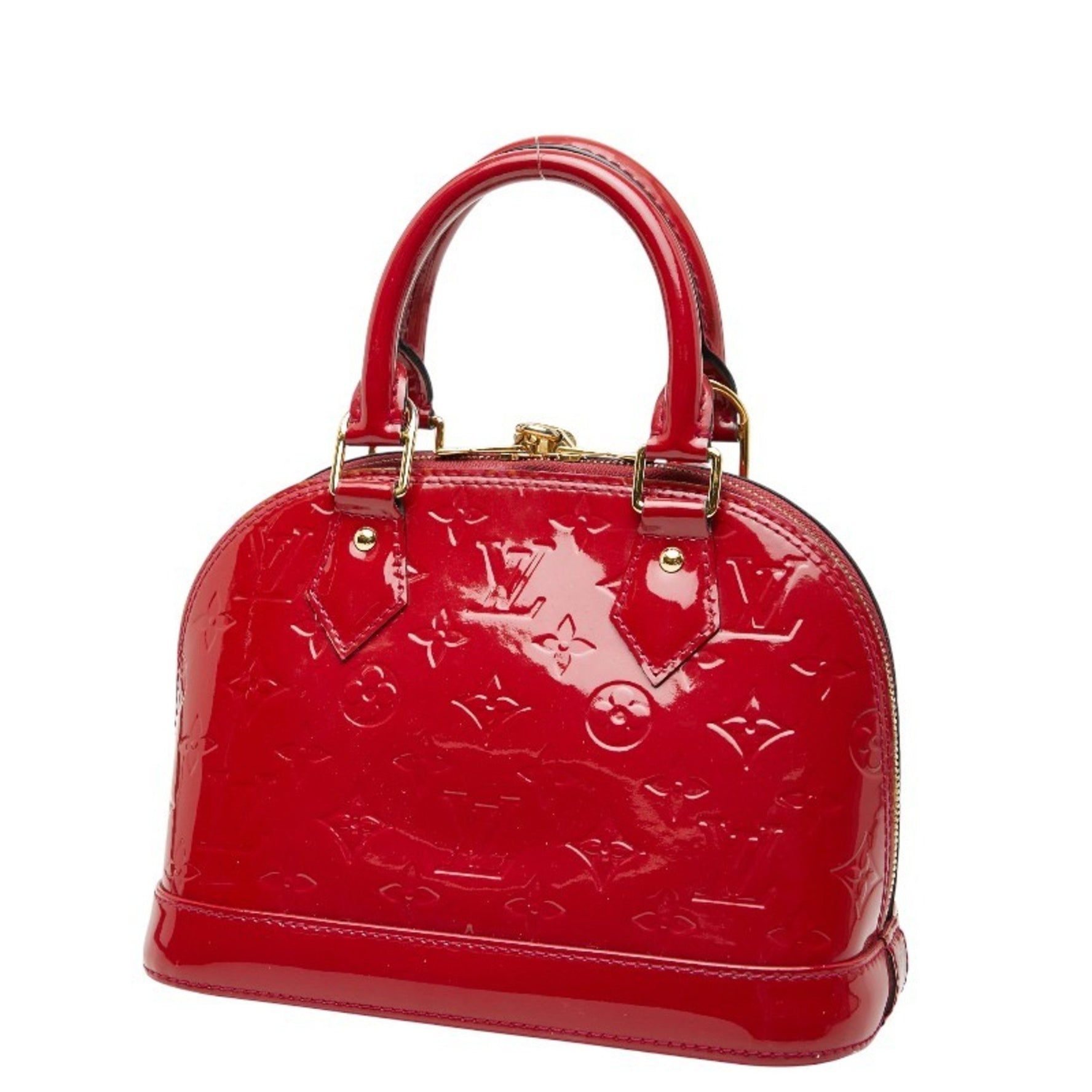 Louis Vuitton Monogram Vernis Alma BB Handbag/Shoulder Bag, Pomme d'Amour, Red Patent Leather, LOUIS VUITTON