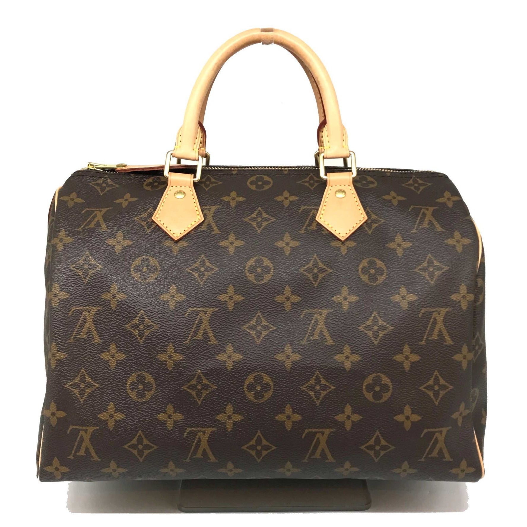 Louis Vuitton Speedy 30 Monogram Boston Bag Brown