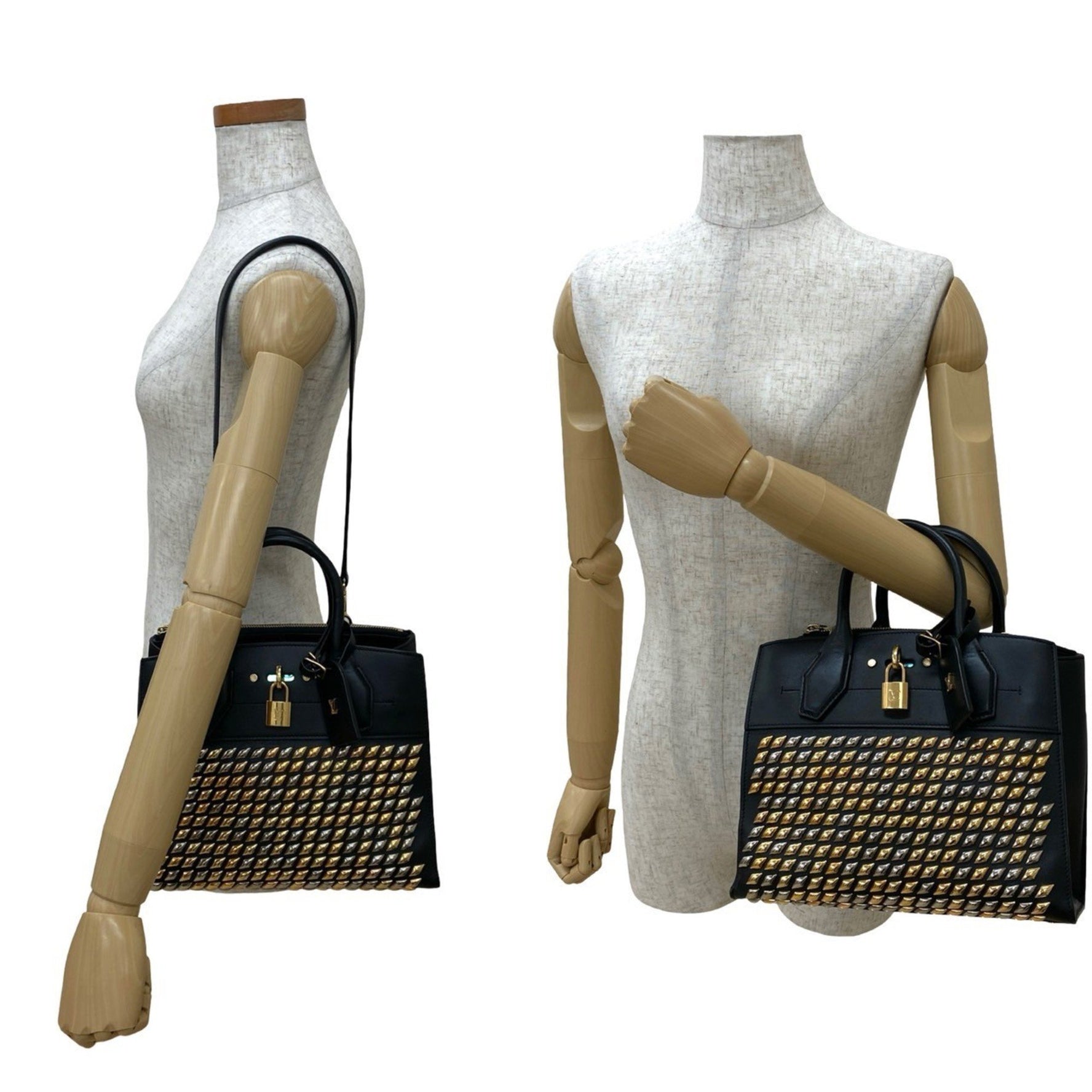 Louis Vuitton City Steamer PM Studded Calf Leather Handbag/Shoulder Bag