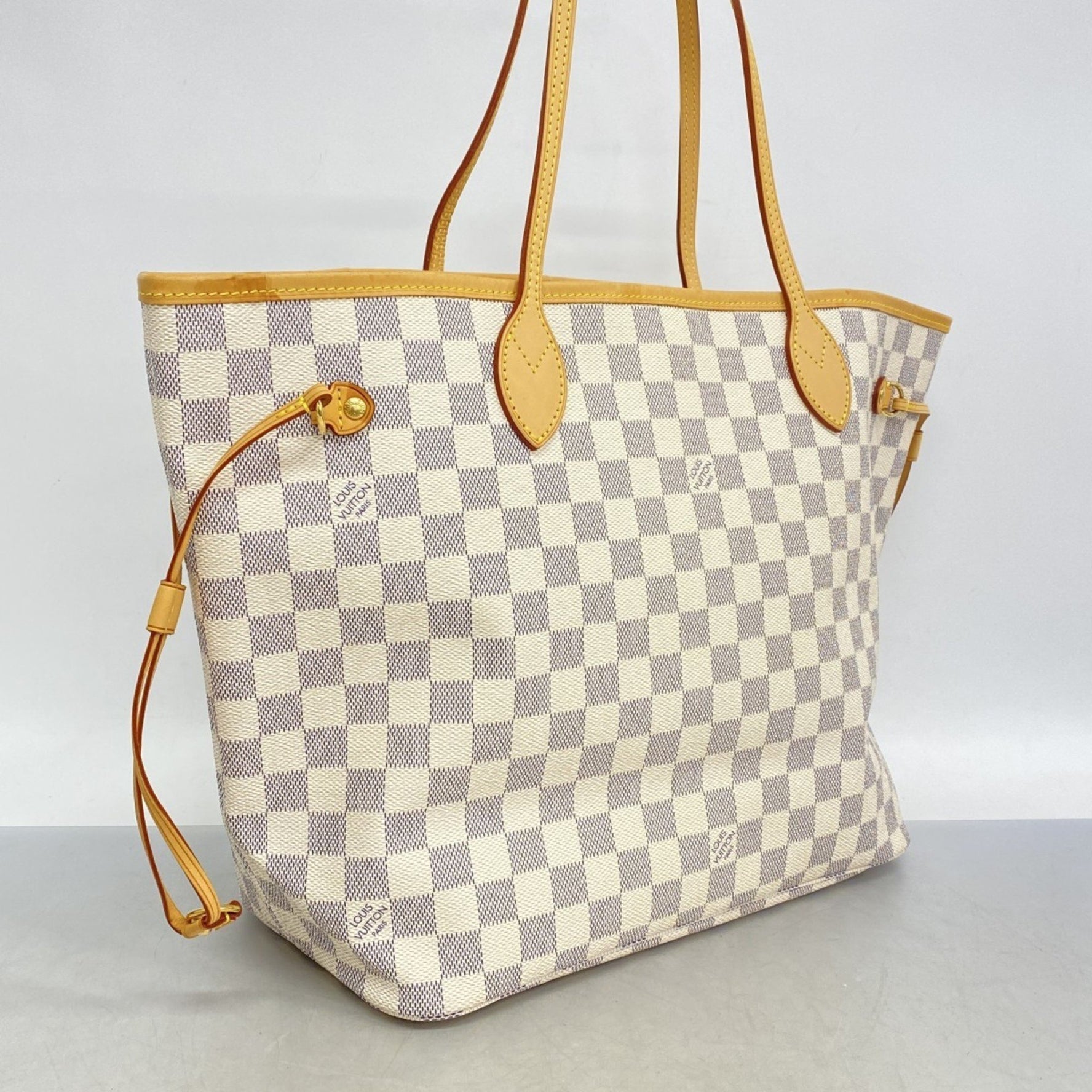 Louis Vuitton Damier Azur Neverfull MM Tote Bag N51107 White Women's