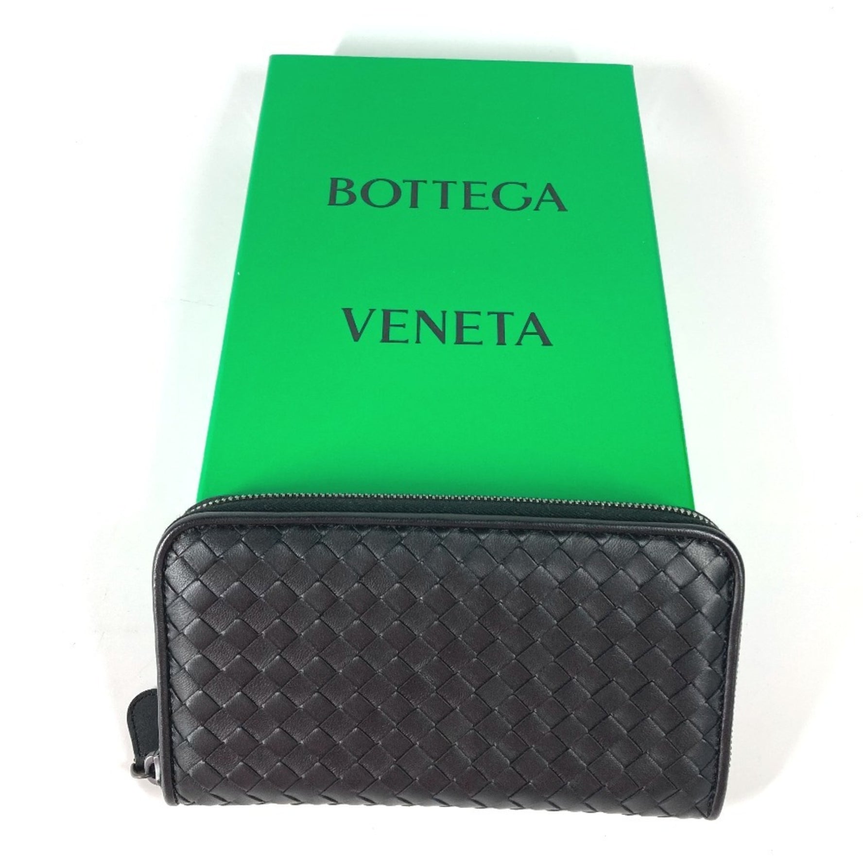 BOTTEGA VENETA Bottega Veneta Long Wallet Intrecciato Round Zipper Leather