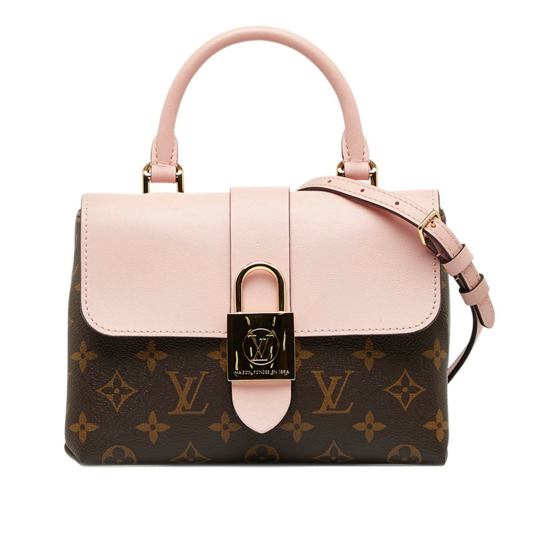 Louis Vuitton Monogram Rocky BB Handbag Shoulder Bag M44080 Brown Pink PVC Leather Women's LOUIS VUITTON