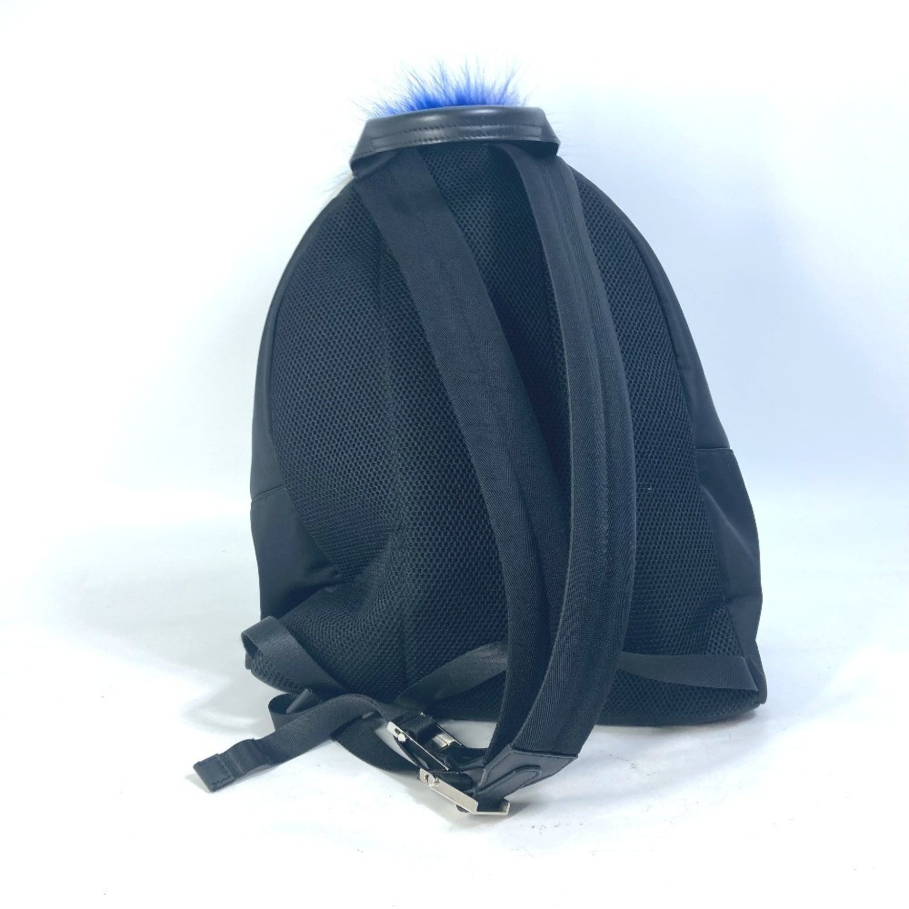 FENDI Karl Lagerfeld Fur Studded Nylon Backpack in Black